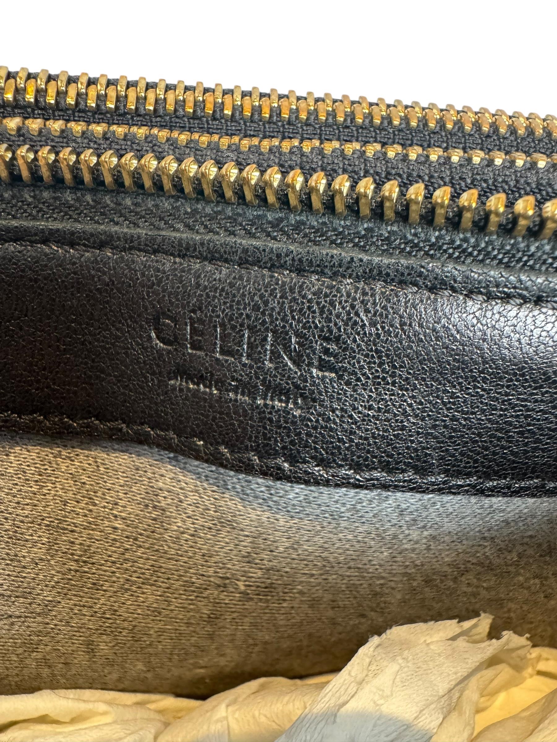 CELINE BLACK LEATHER TRIO BAG