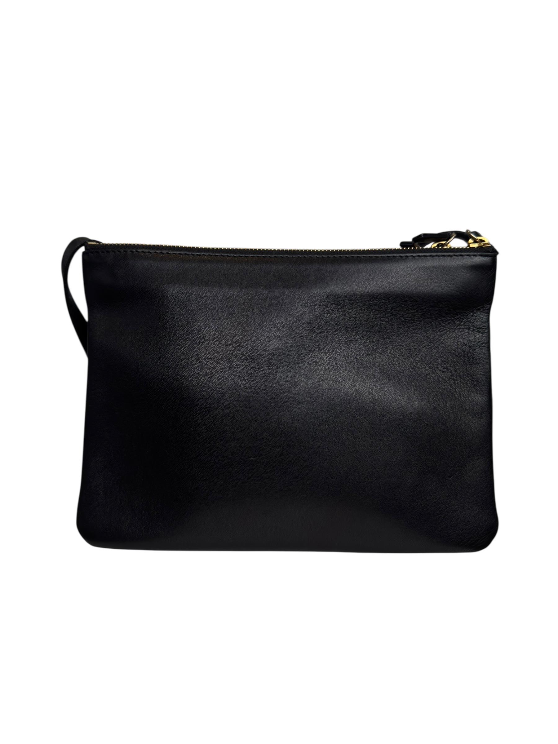 CELINE BLACK LEATHER TRIO BAG