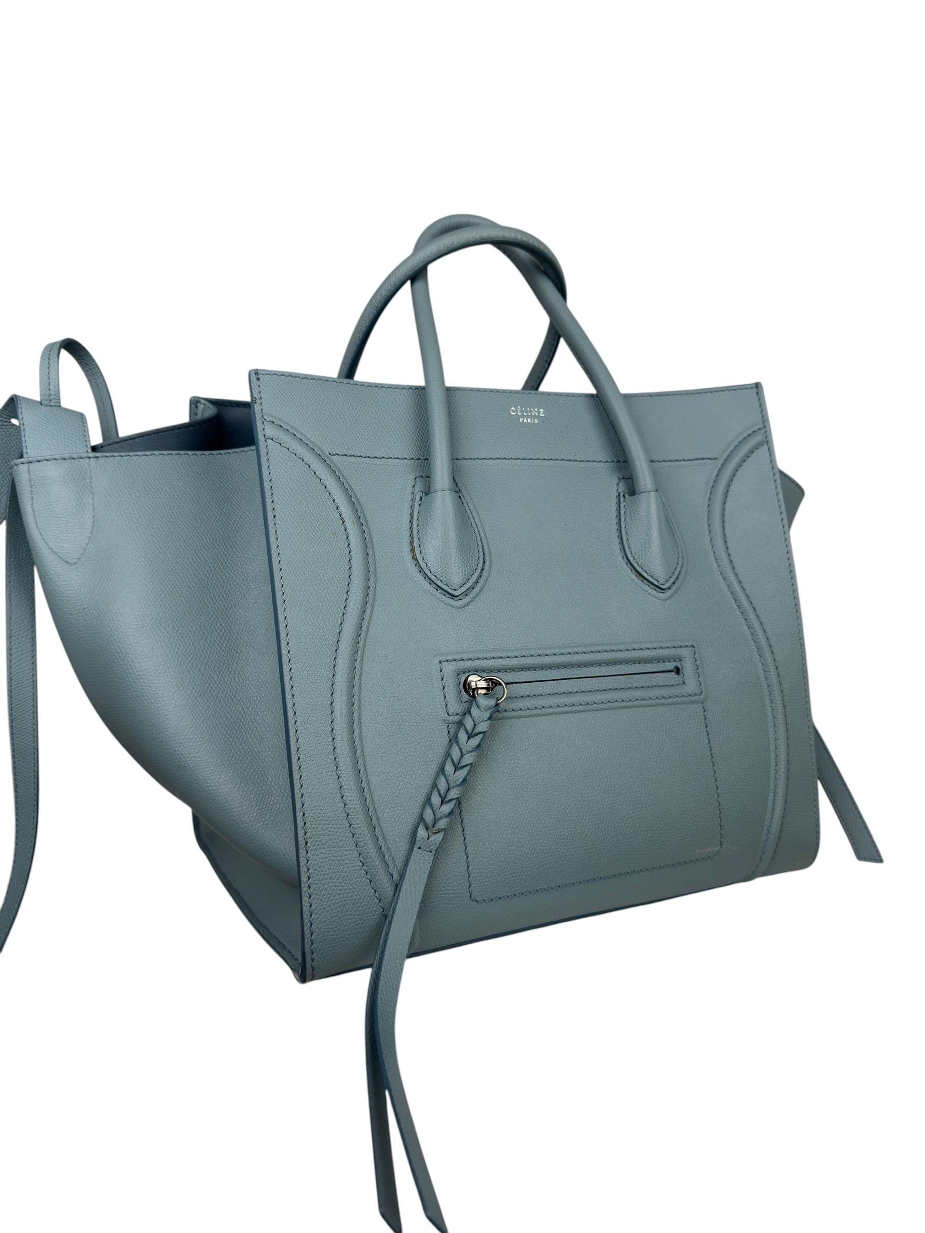 CELINE BLUE CALFSKIN MEDIUM PHANTOM LUGGAGE BAG