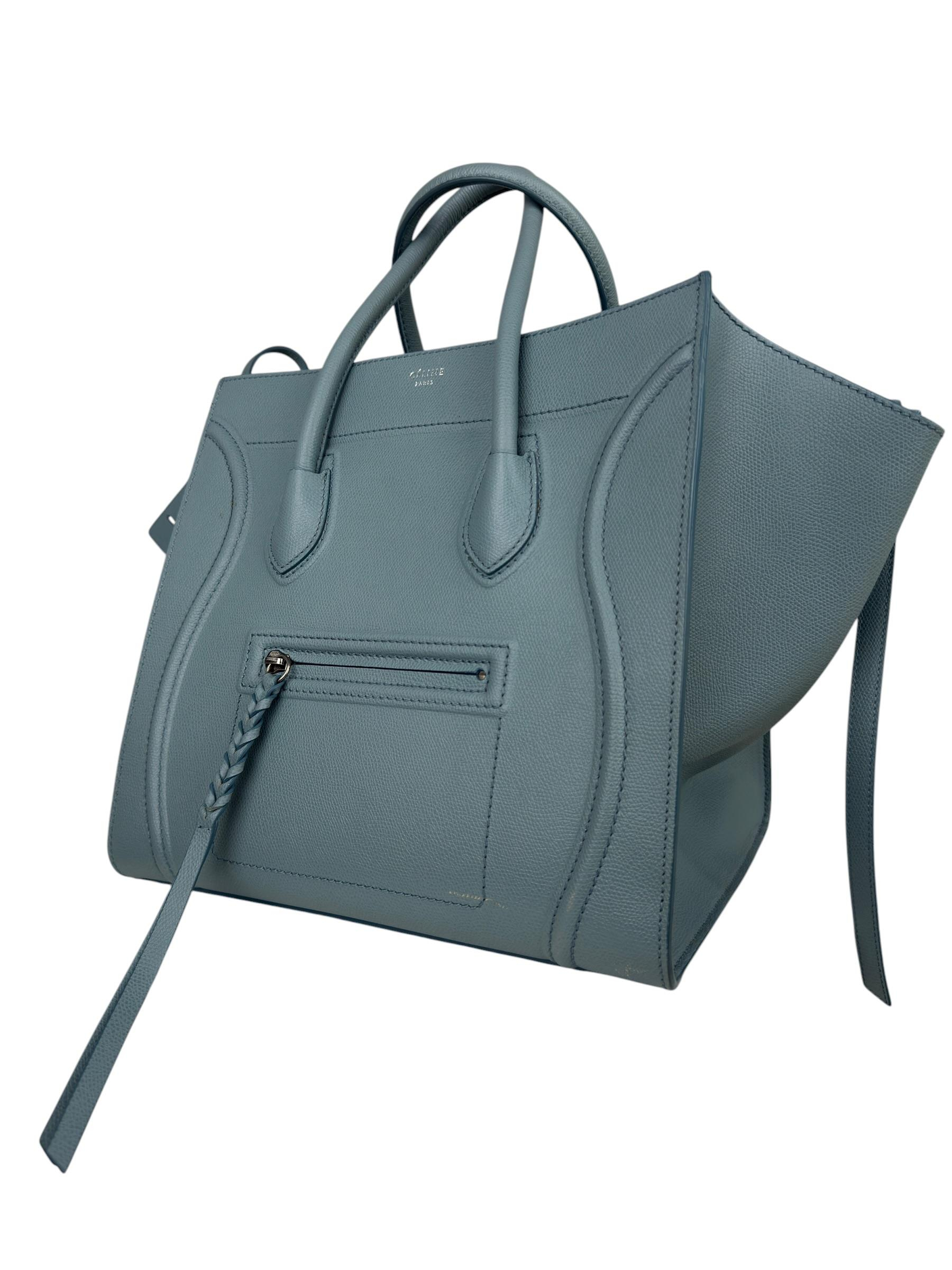 CELINE BLUE CALFSKIN MEDIUM PHANTOM LUGGAGE BAG