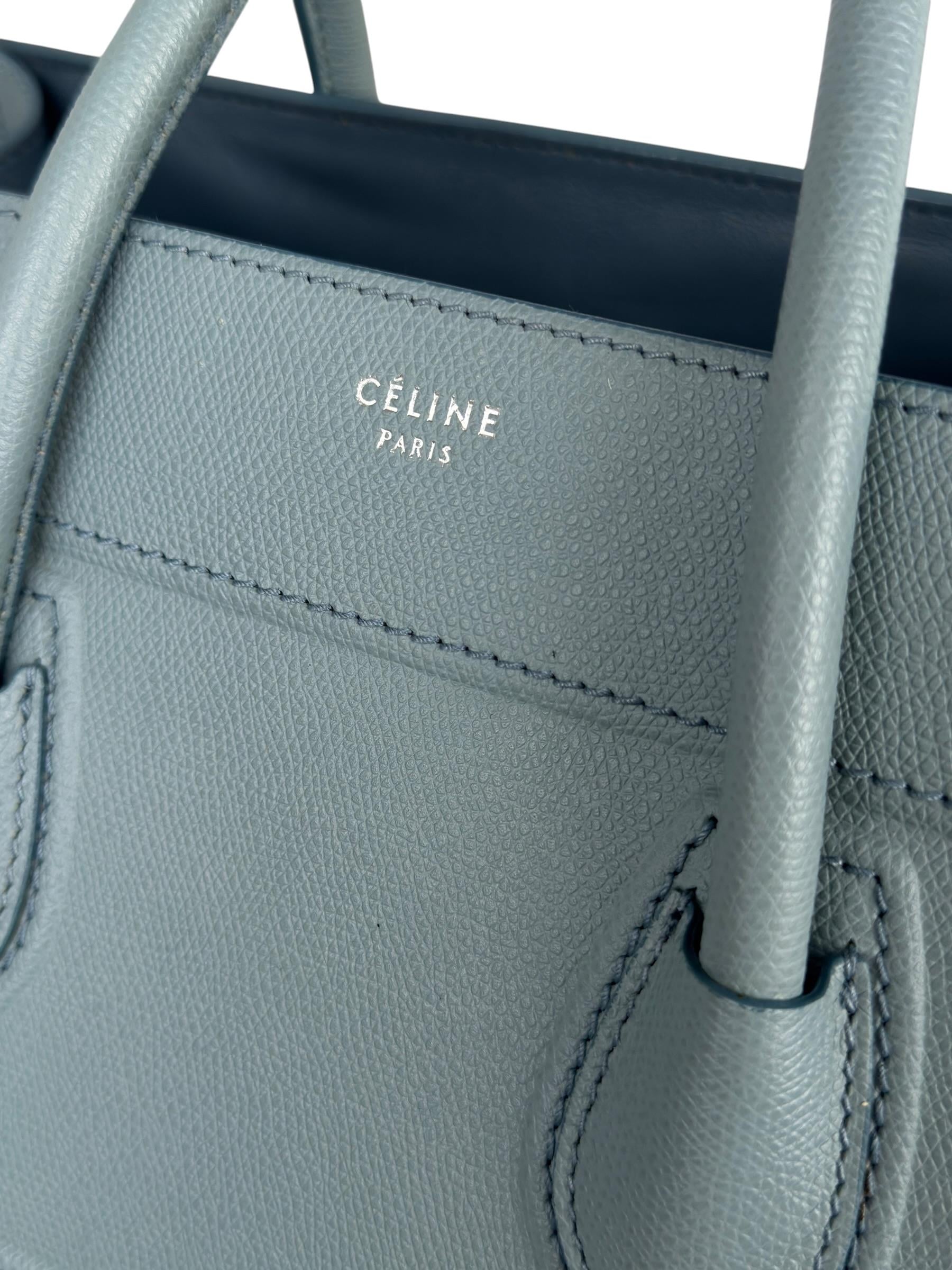 CELINE BLUE CALFSKIN MEDIUM PHANTOM LUGGAGE BAG