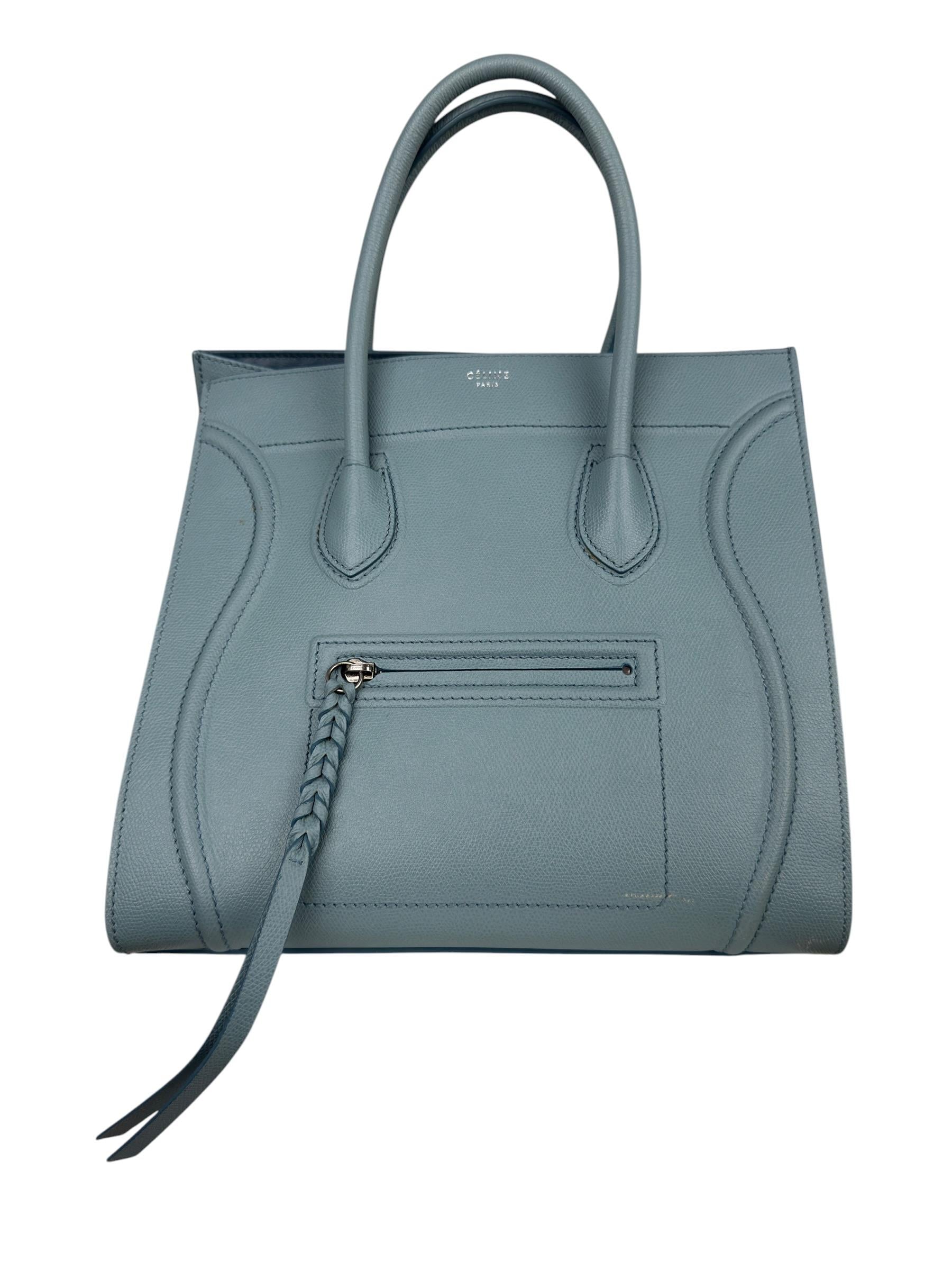 CELINE BLUE CALFSKIN MEDIUM PHANTOM LUGGAGE BAG