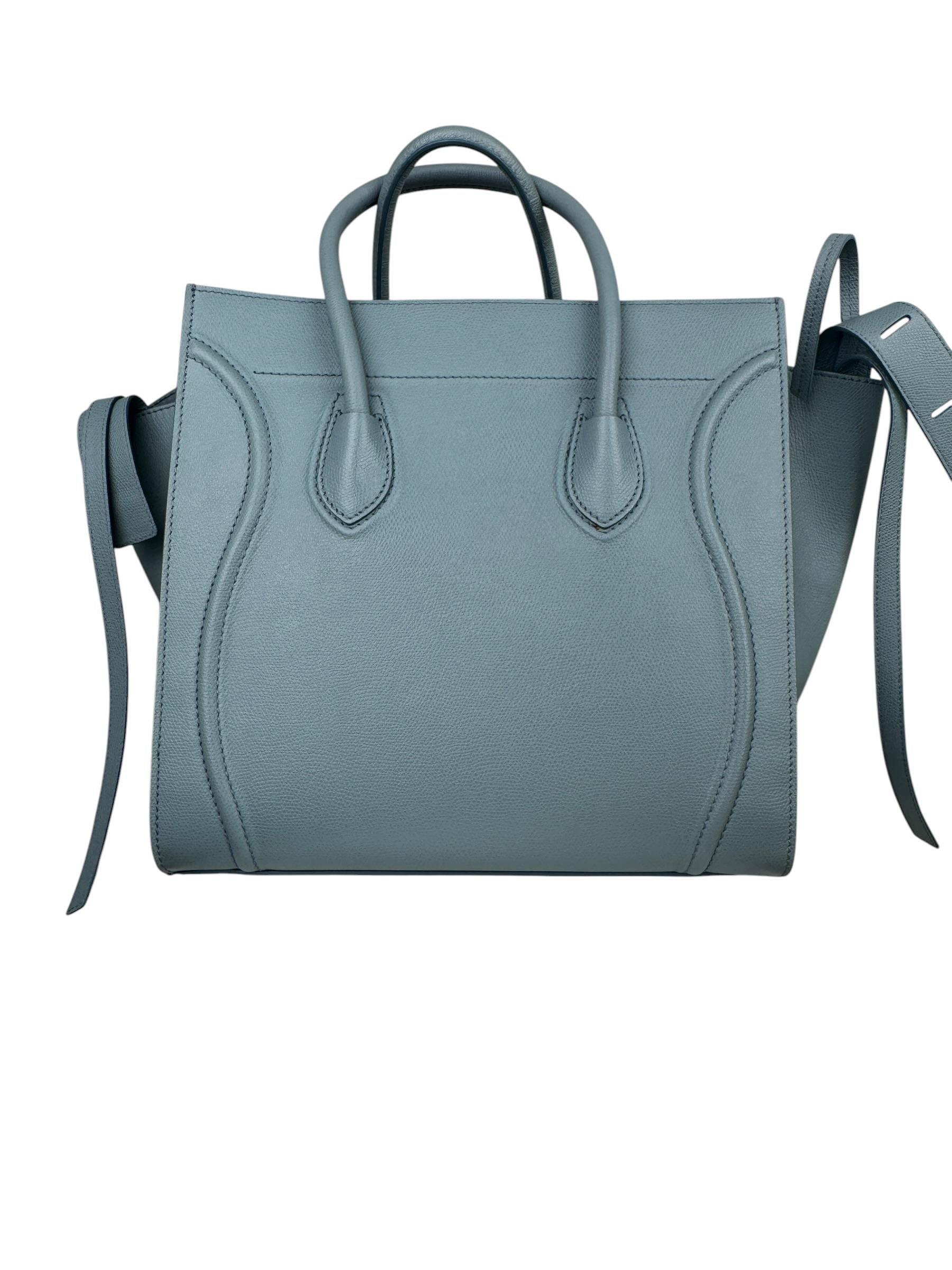 CELINE BLUE CALFSKIN MEDIUM PHANTOM LUGGAGE BAG