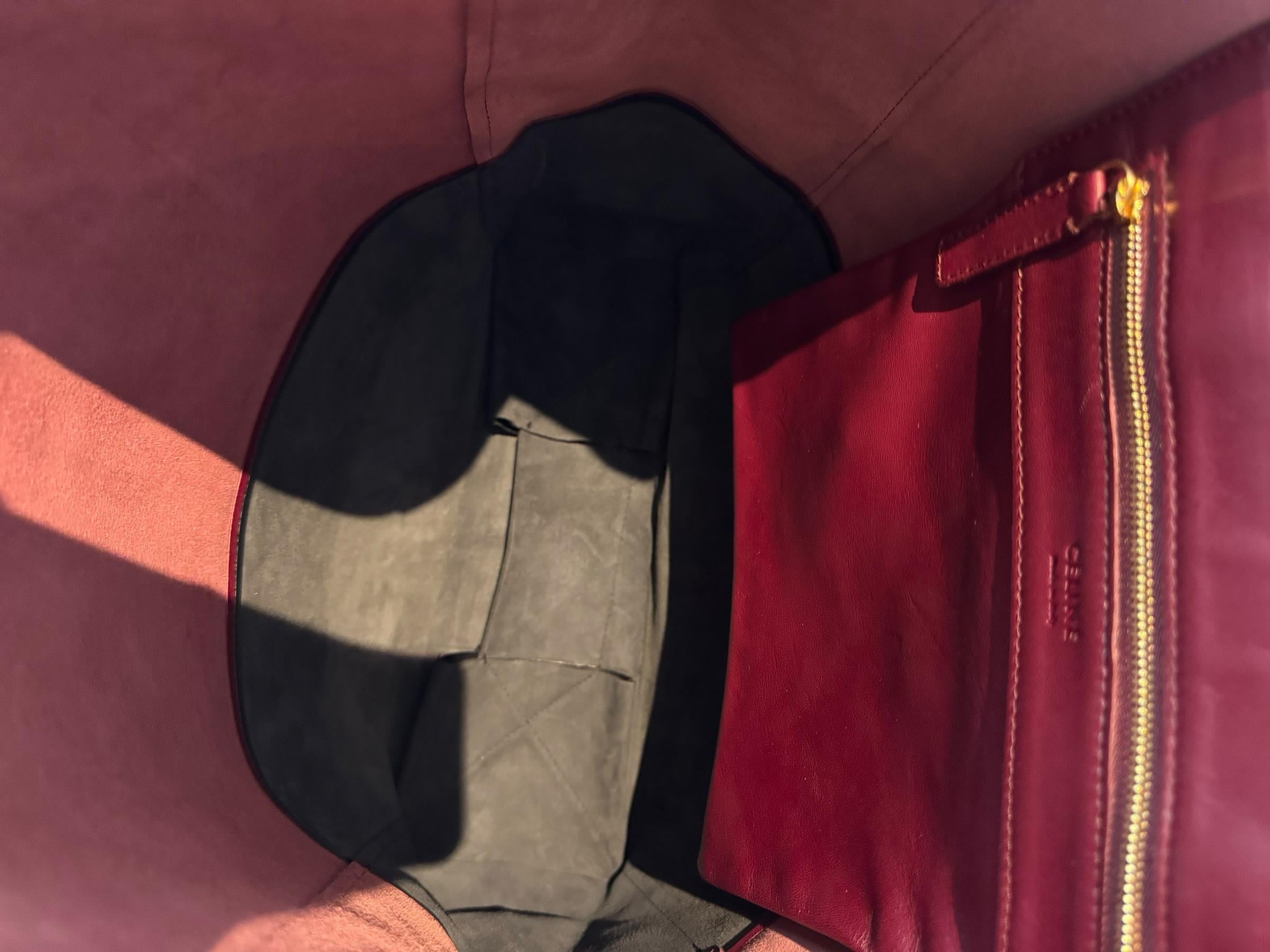 CELINE BURGUNDY CABAS TOTE BAG