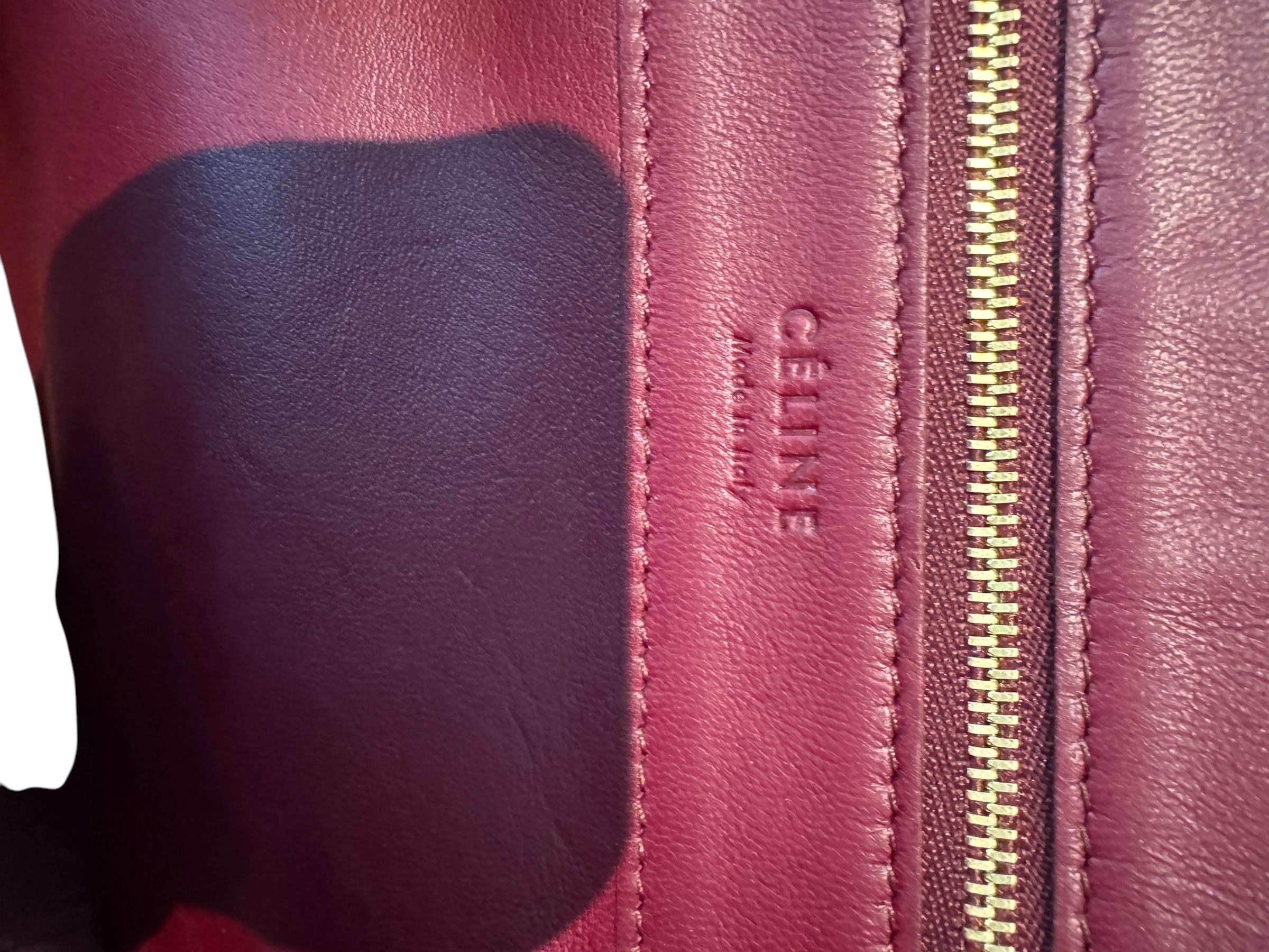 CELINE BURGUNDY CABAS TOTE BAG