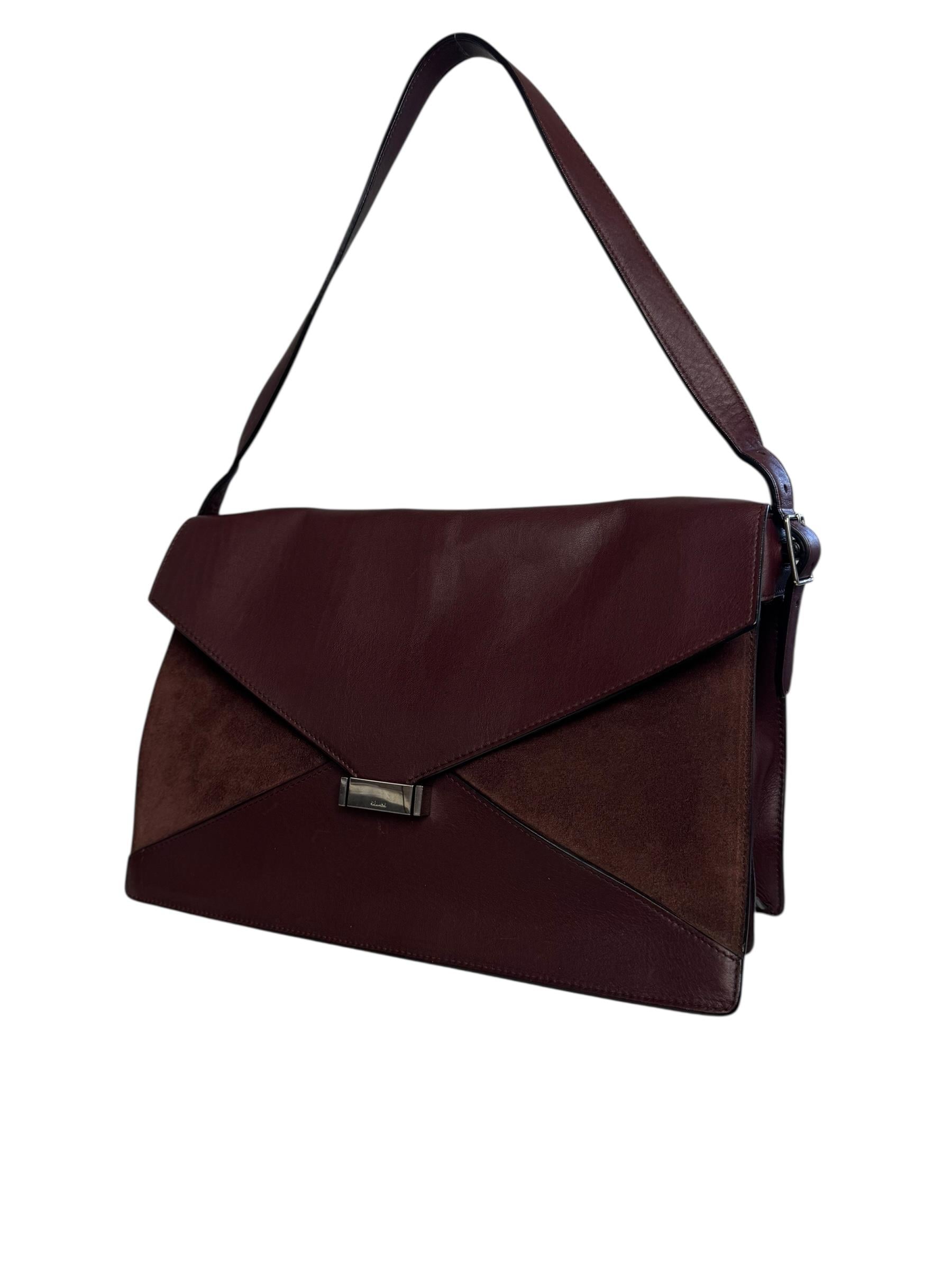 CELINE BURGUNDY DIAMOND SHOULDER BAG