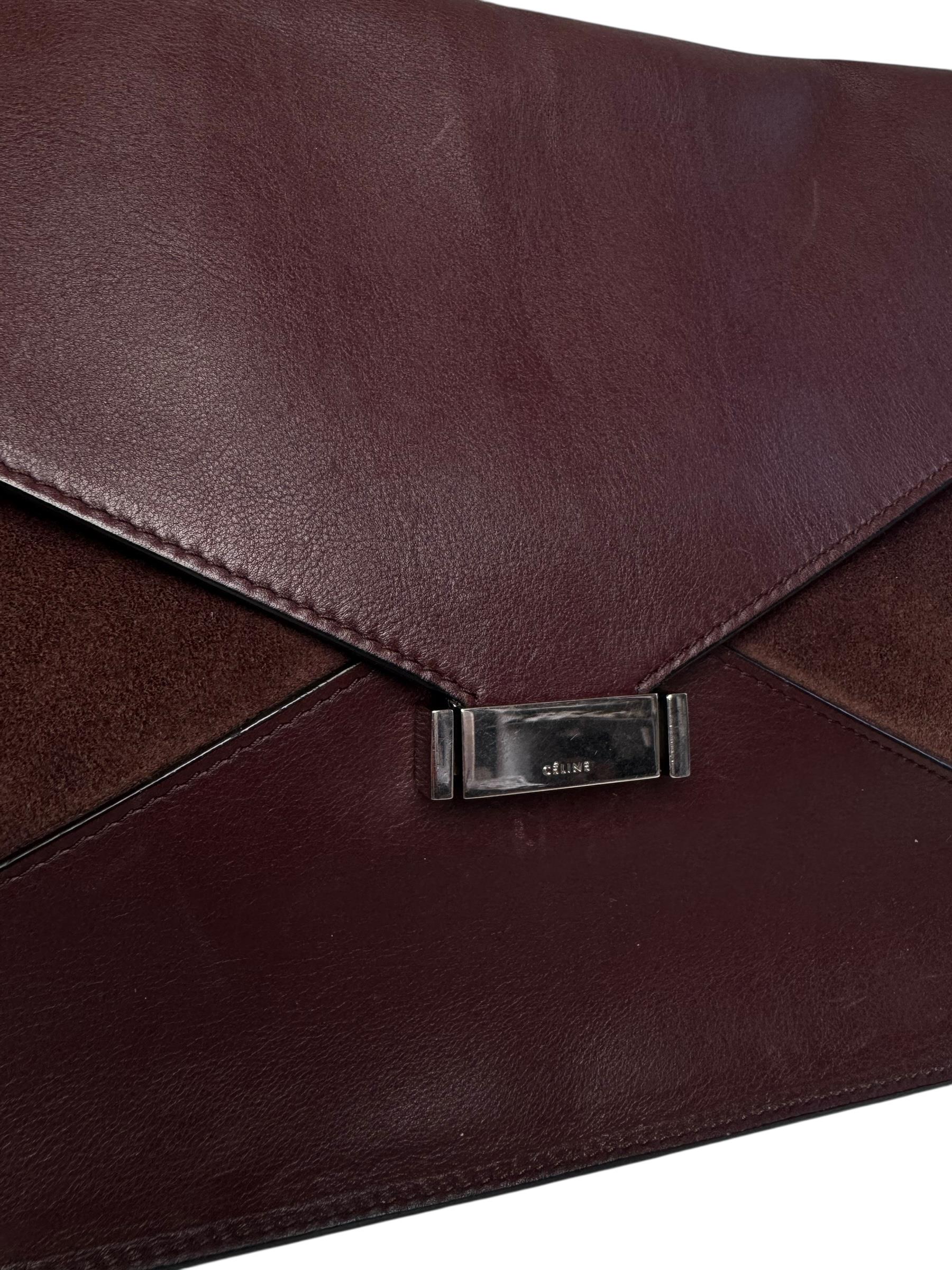 CELINE BURGUNDY DIAMOND SHOULDER BAG