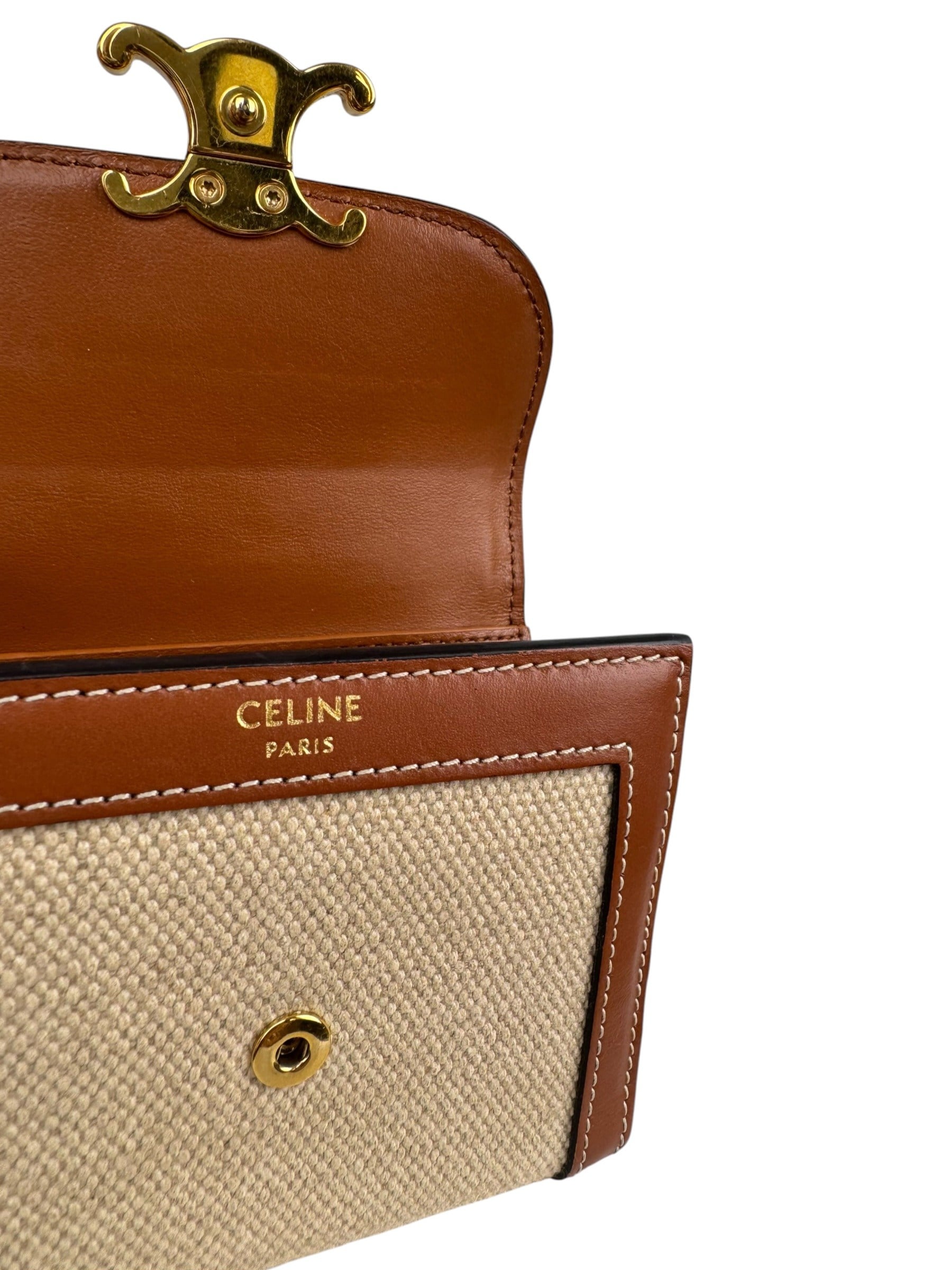 CELINE CANVAS LEAHTER TRIOMPHE WALLET