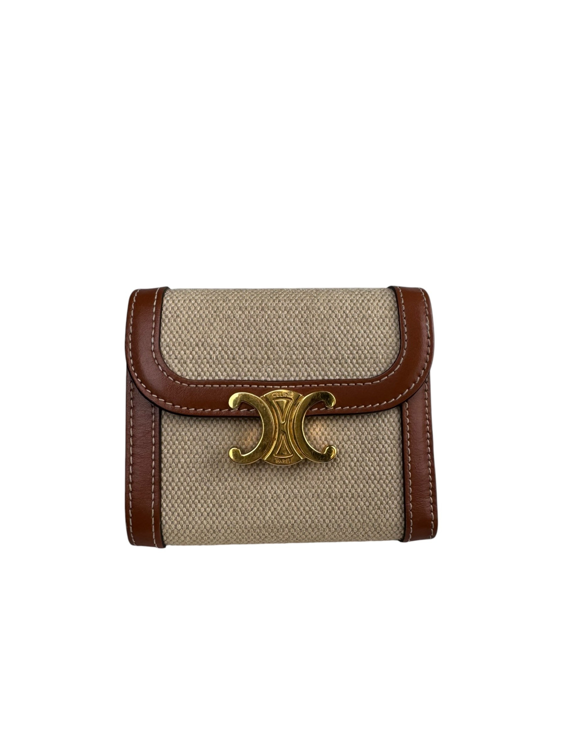 CELINE CANVAS LEAHTER TRIOMPHE WALLET
