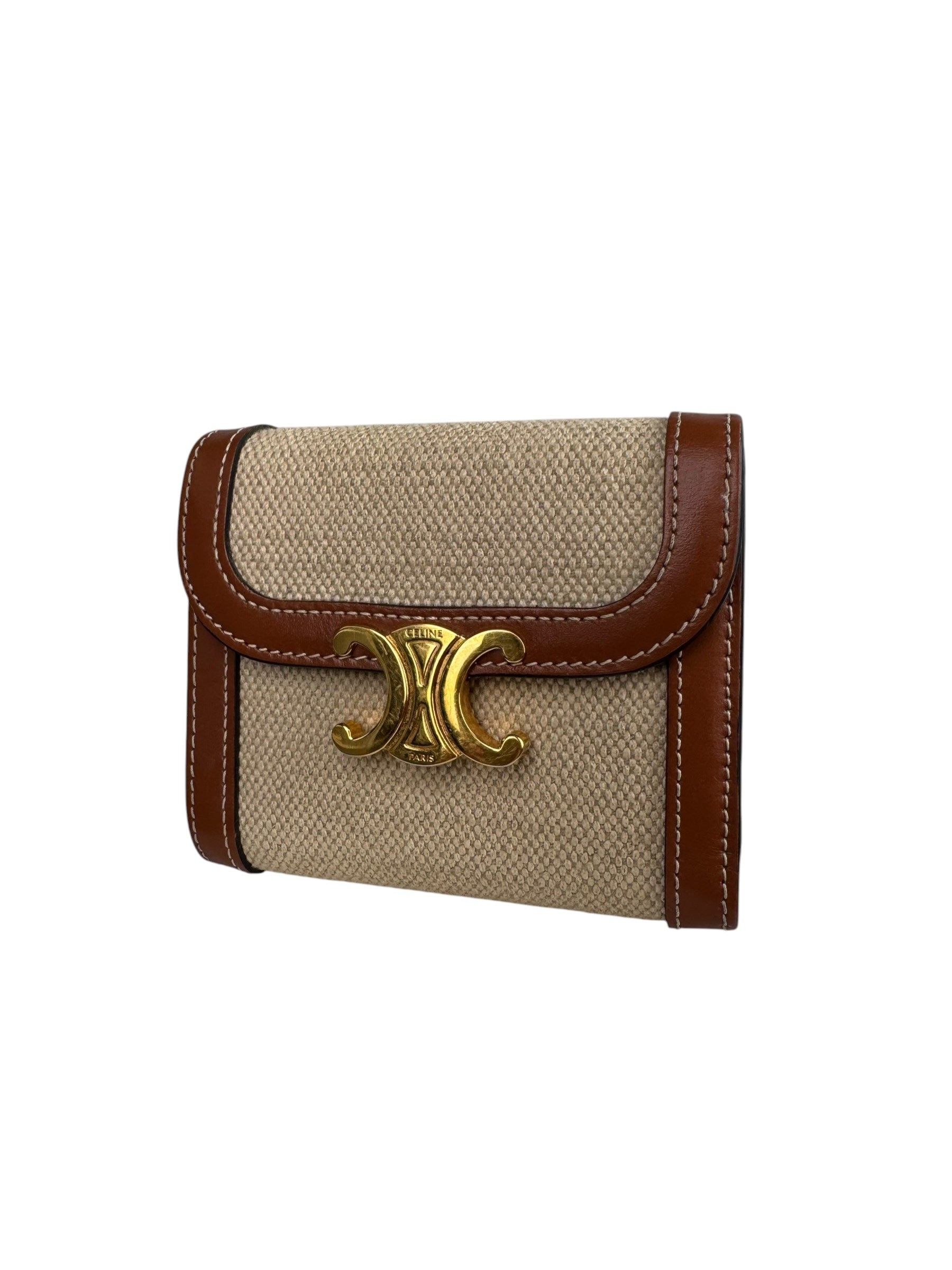 CELINE CANVAS LEAHTER TRIOMPHE WALLET