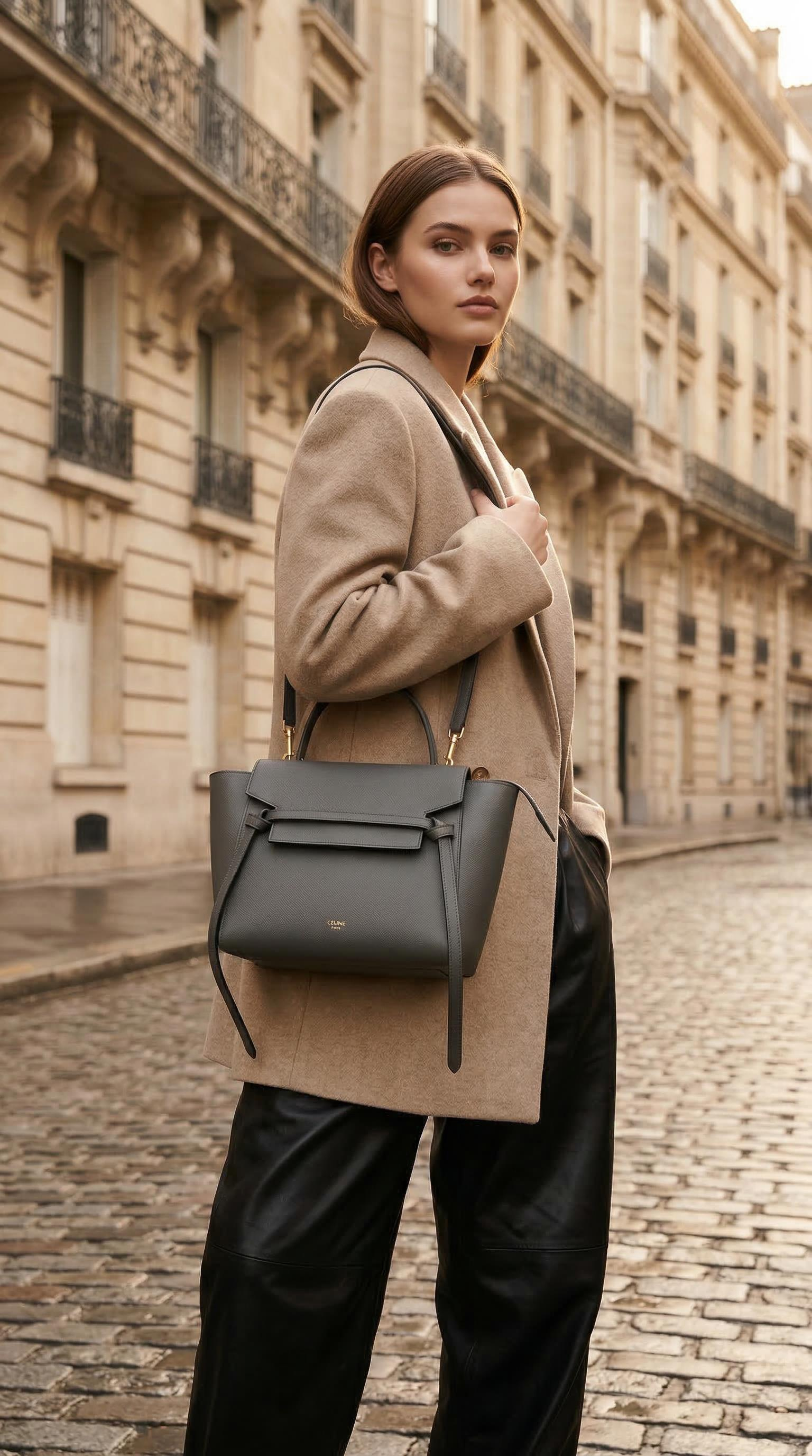 CELINE GRAY MINI BELT BAG