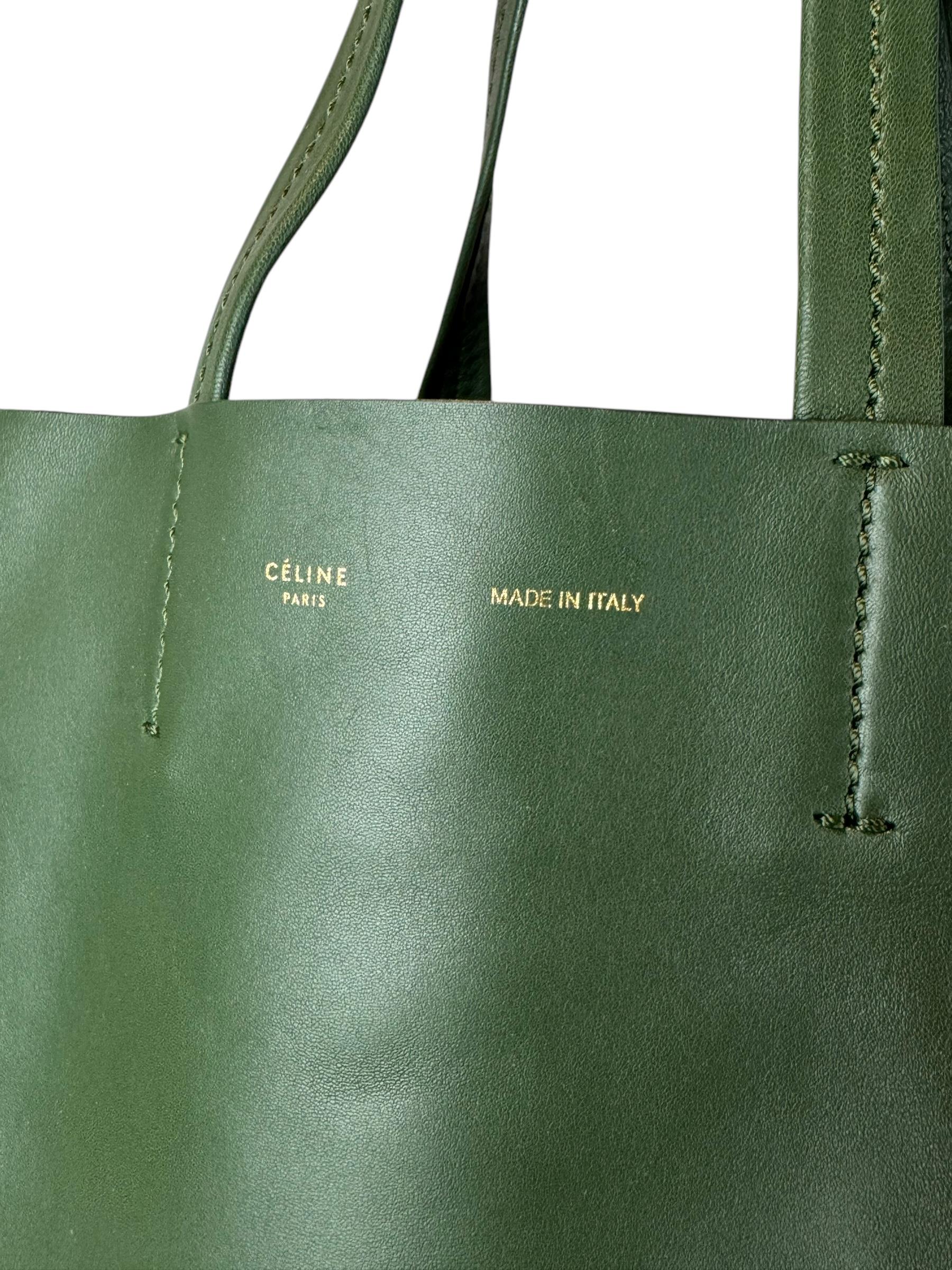 CELINE KHAKI CABAS TOTE BAG