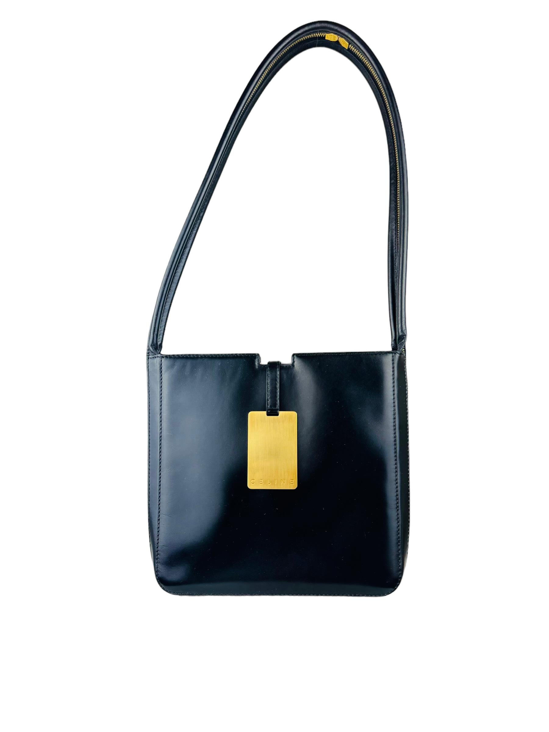 CELINE LEATHER VINTAGE SHOULDER BAG