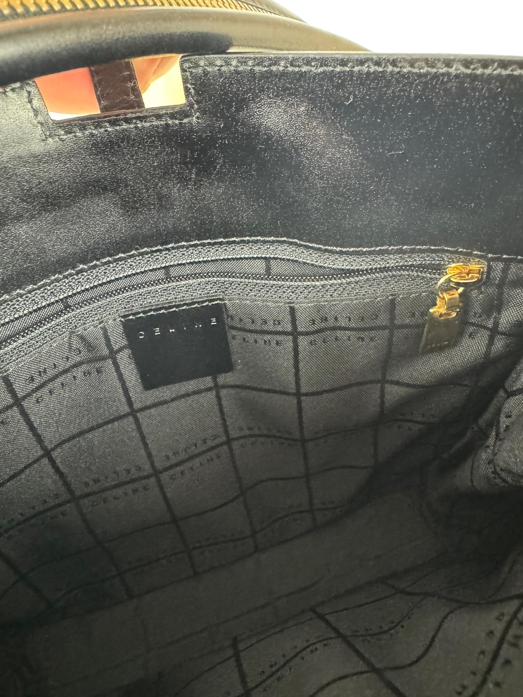 CELINE LEATHER VINTAGE SHOULDER BAG