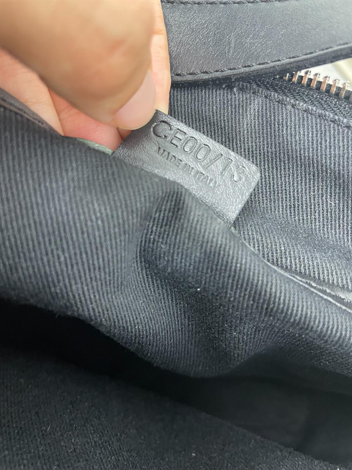 CELINE MACADAM SUEDE SHOULDER BAG