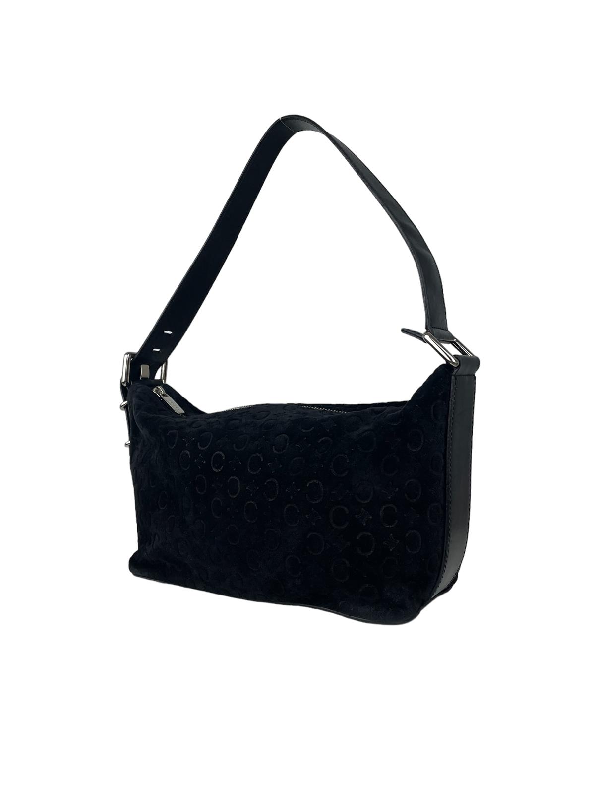 CELINE MACADAM SUEDE SHOULDER BAG