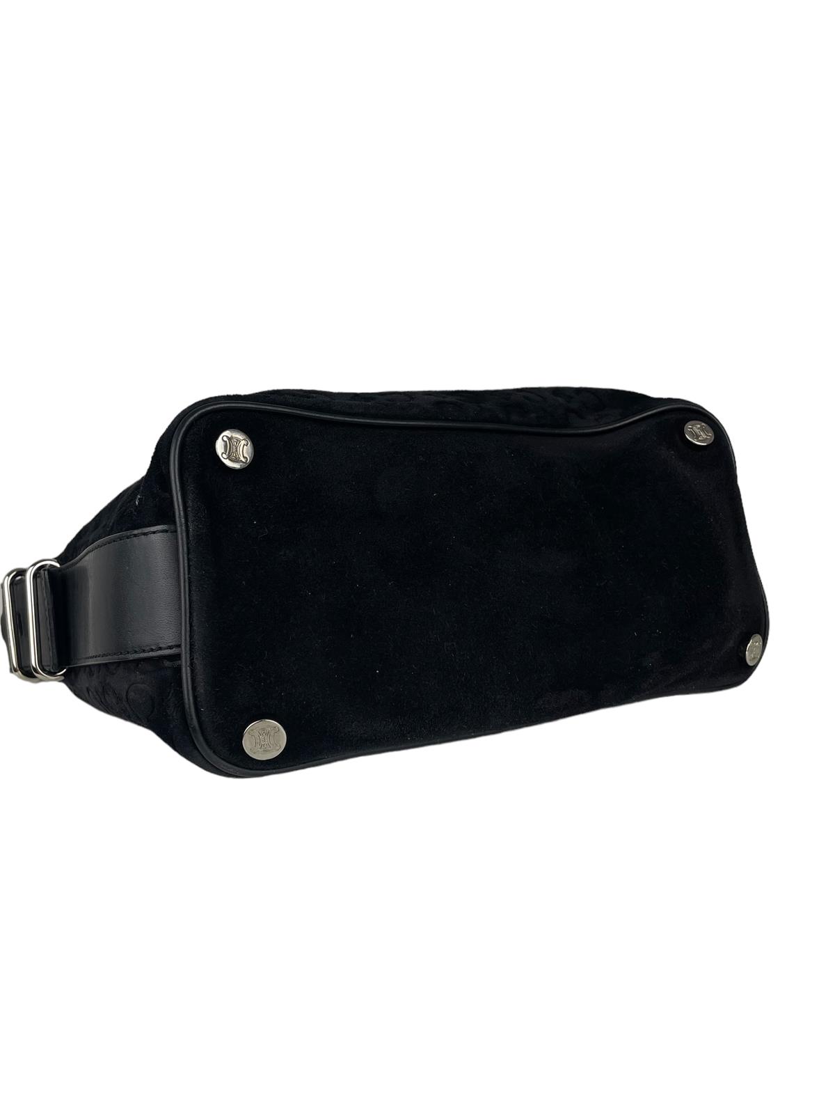CELINE MACADAM SUEDE SHOULDER BAG