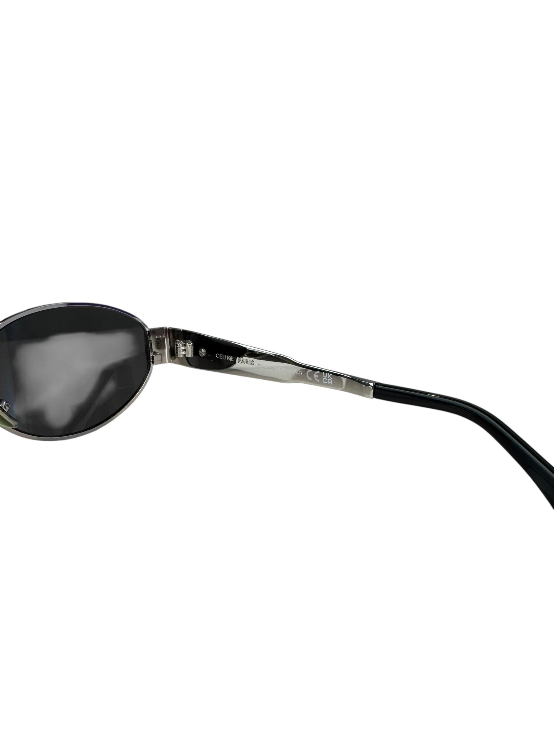 CELINE SILVER TRIOMPHE SUNGLASSES
