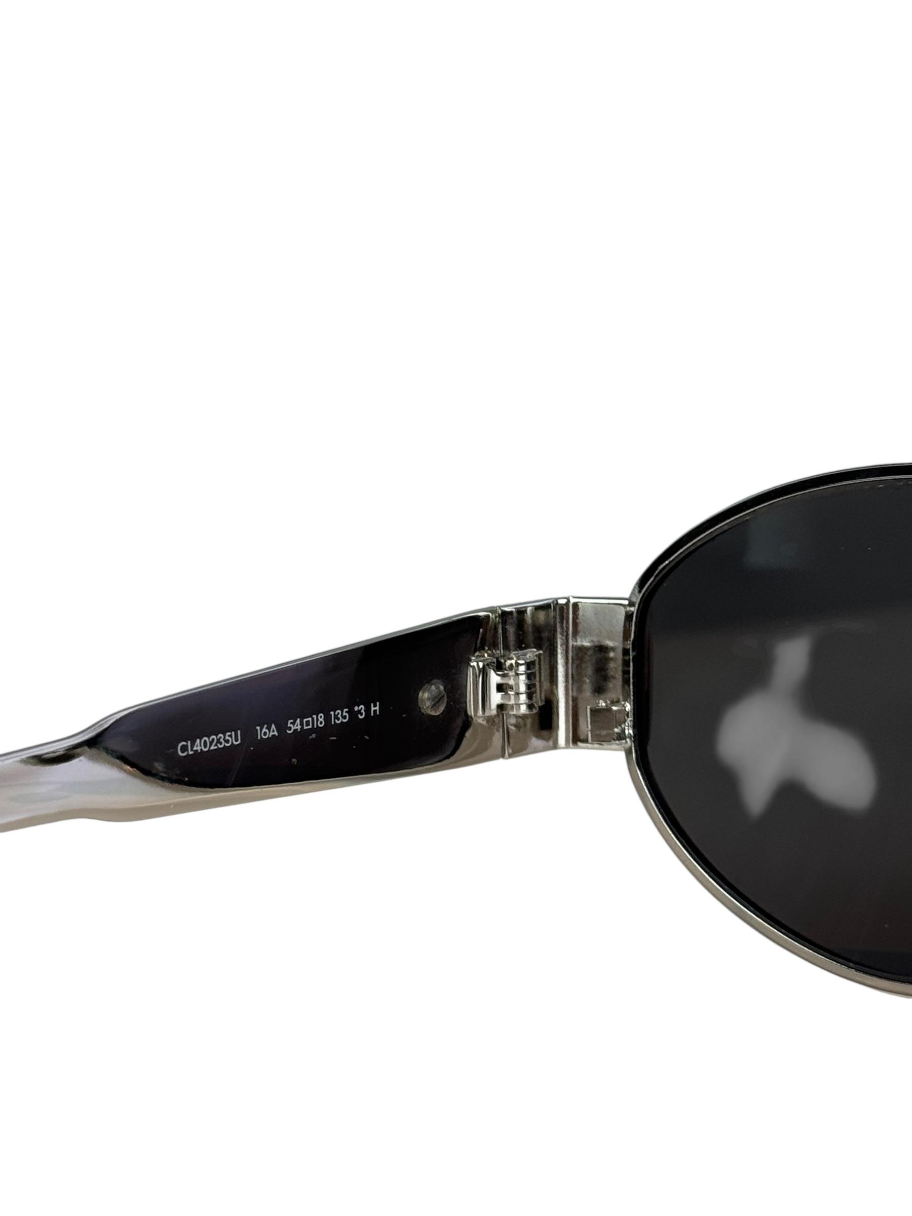CELINE SILVER TRIOMPHE SUNGLASSES