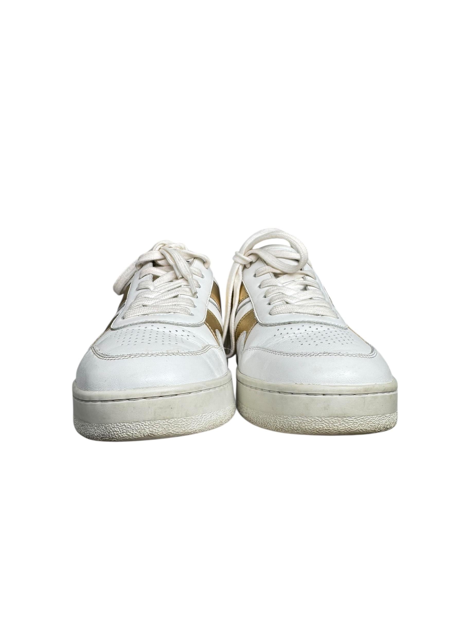 CELINE WHITE LEATHER LACE UP SNEAKERS