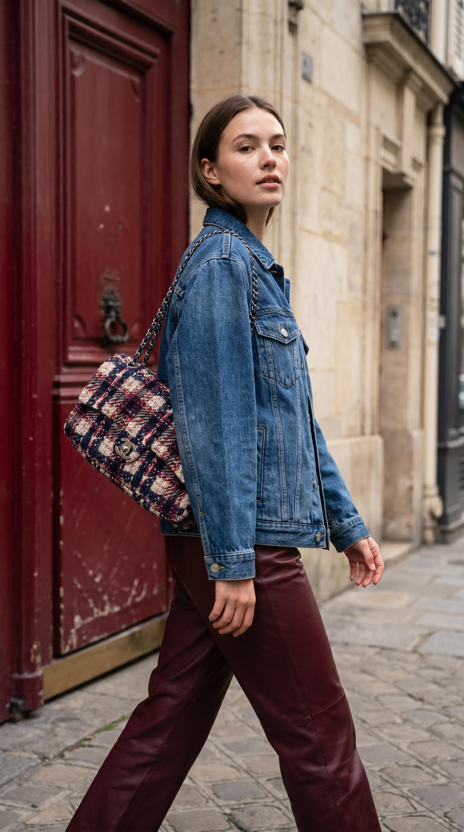 CHANEL 18TH SERIES CLASSIC NYLON TWEED BAG