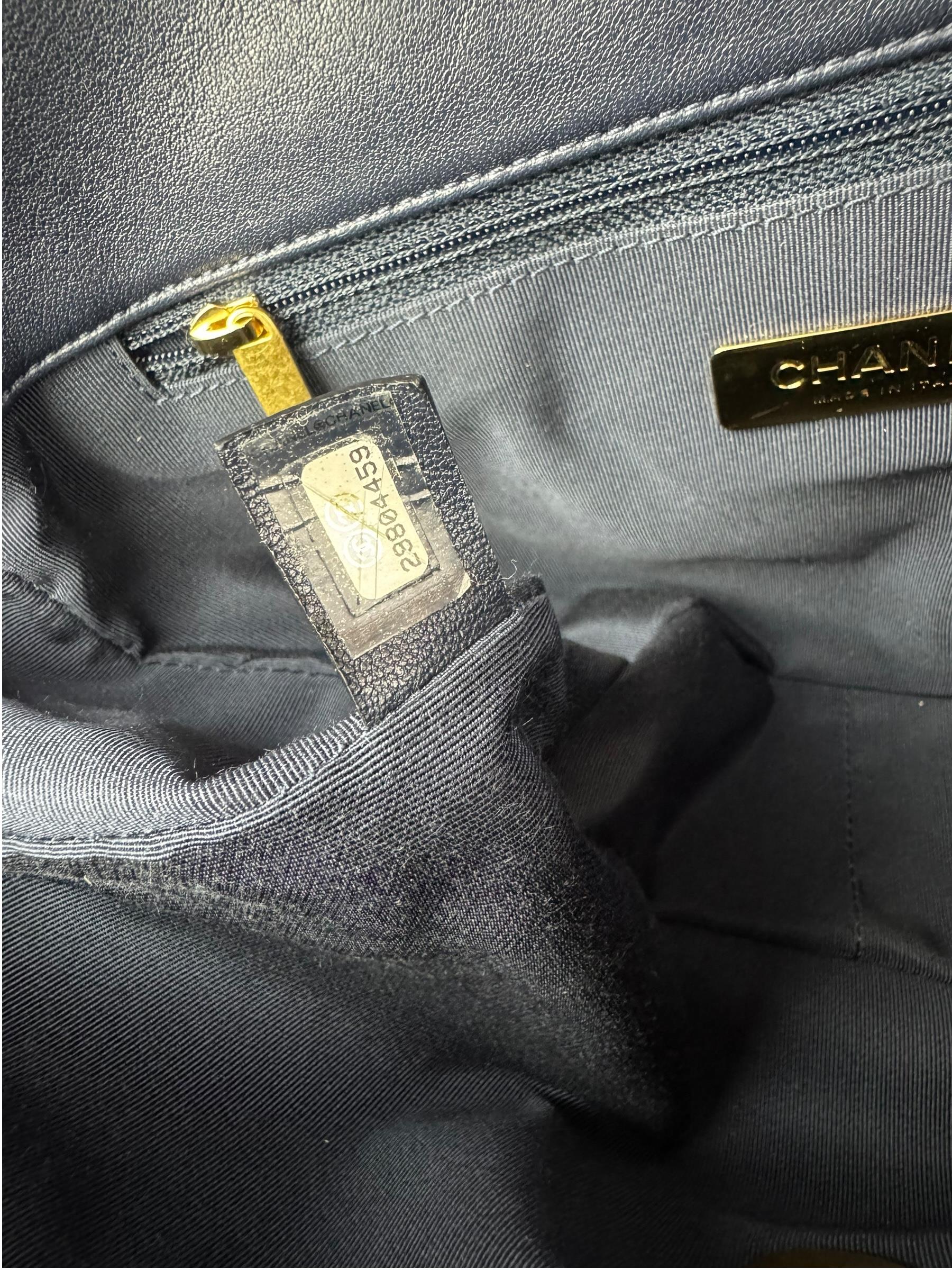 CHANEL 19 GOLD CC LOGO LARGE BAG 