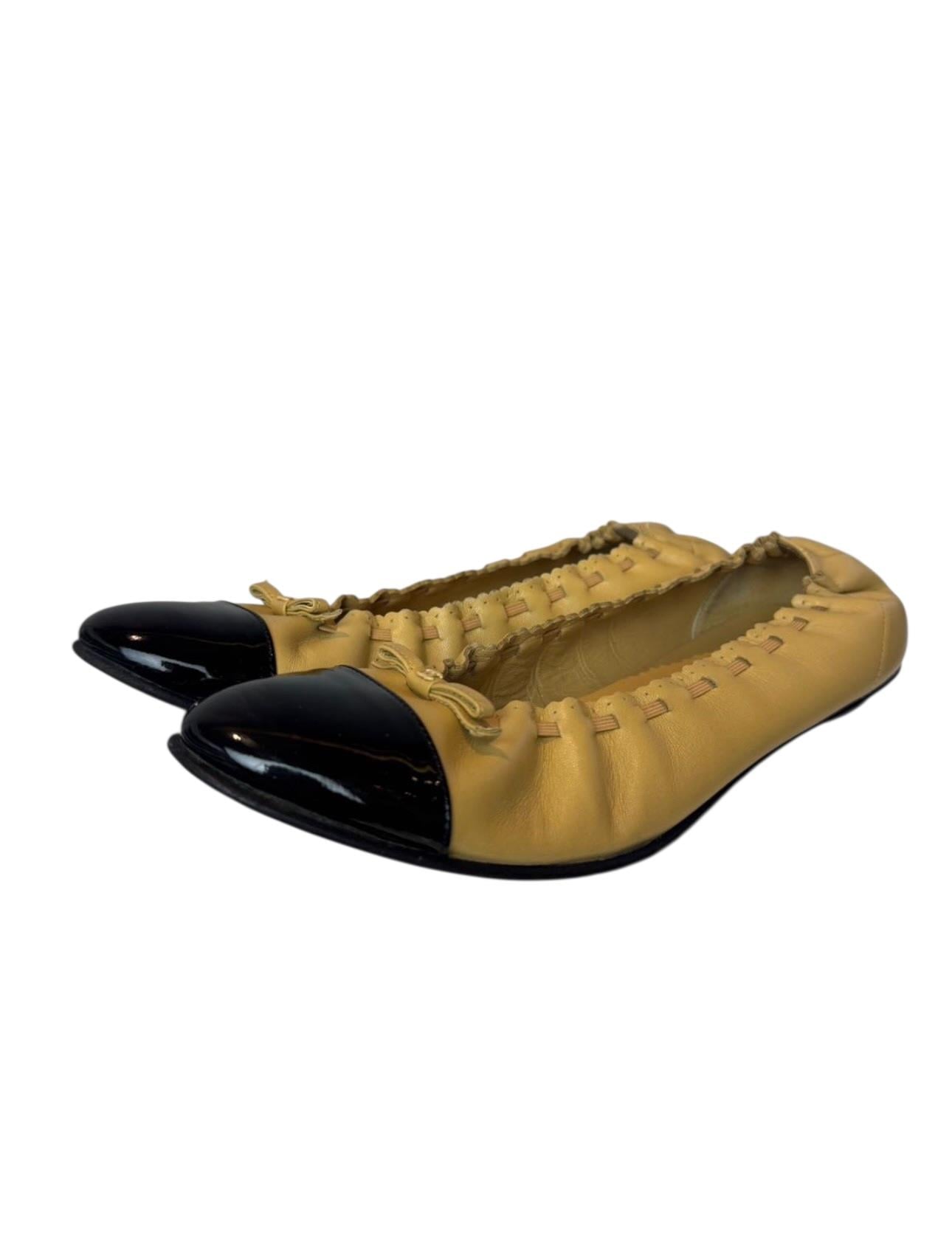 CHANEL BEIGE BALLET FLATS