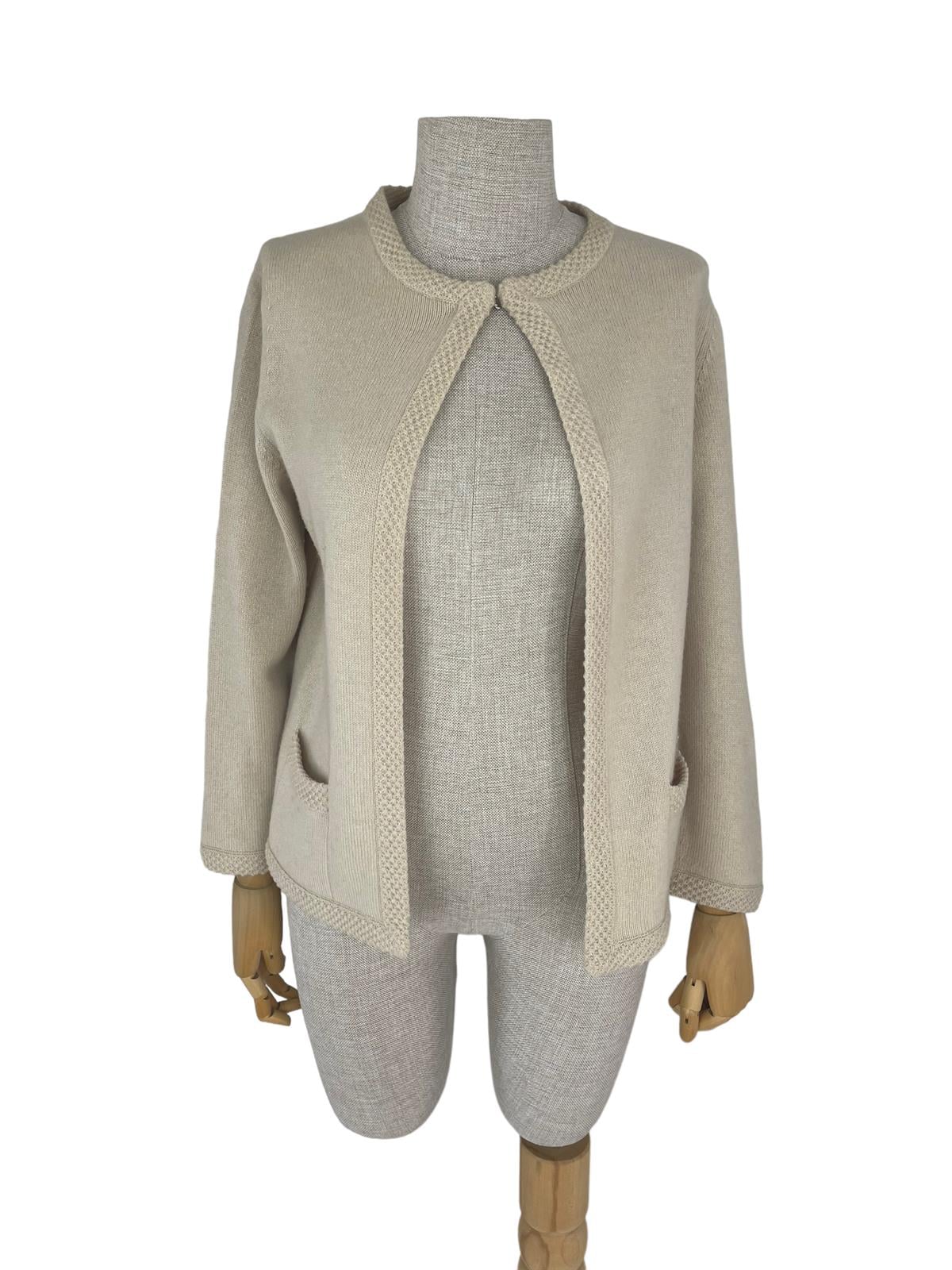 CHANEL BEIGE CASHMERE CARDIGAN