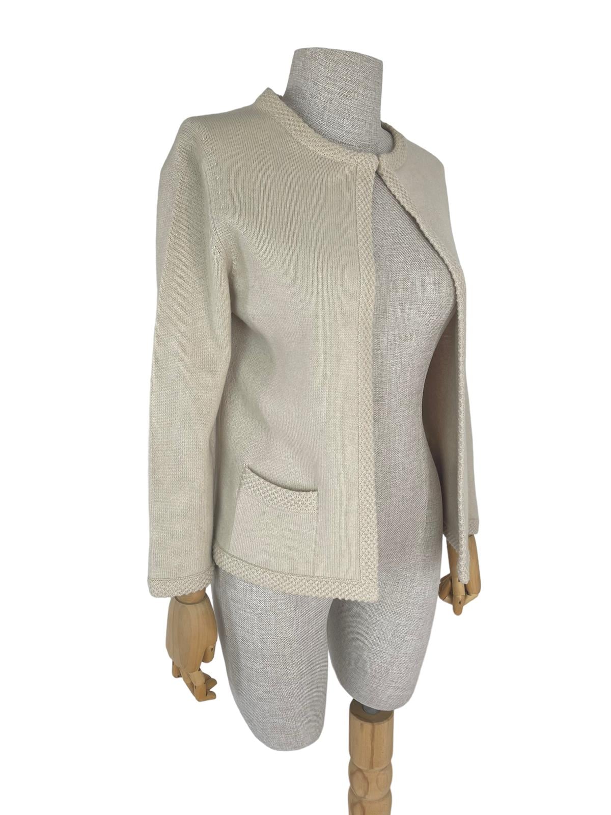 CHANEL BEIGE CASHMERE CARDIGAN