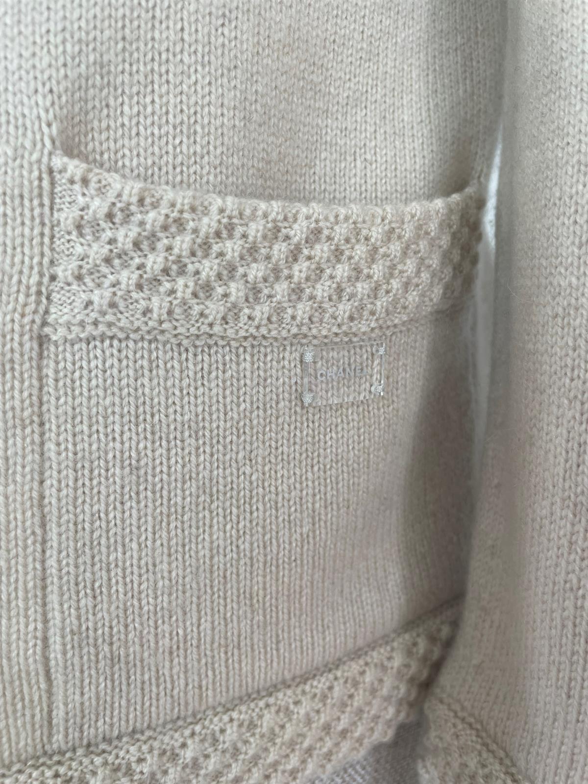 CHANEL BEIGE CASHMERE CARDIGAN