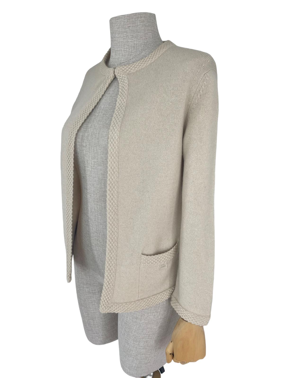 CHANEL BEIGE CASHMERE CARDIGAN
