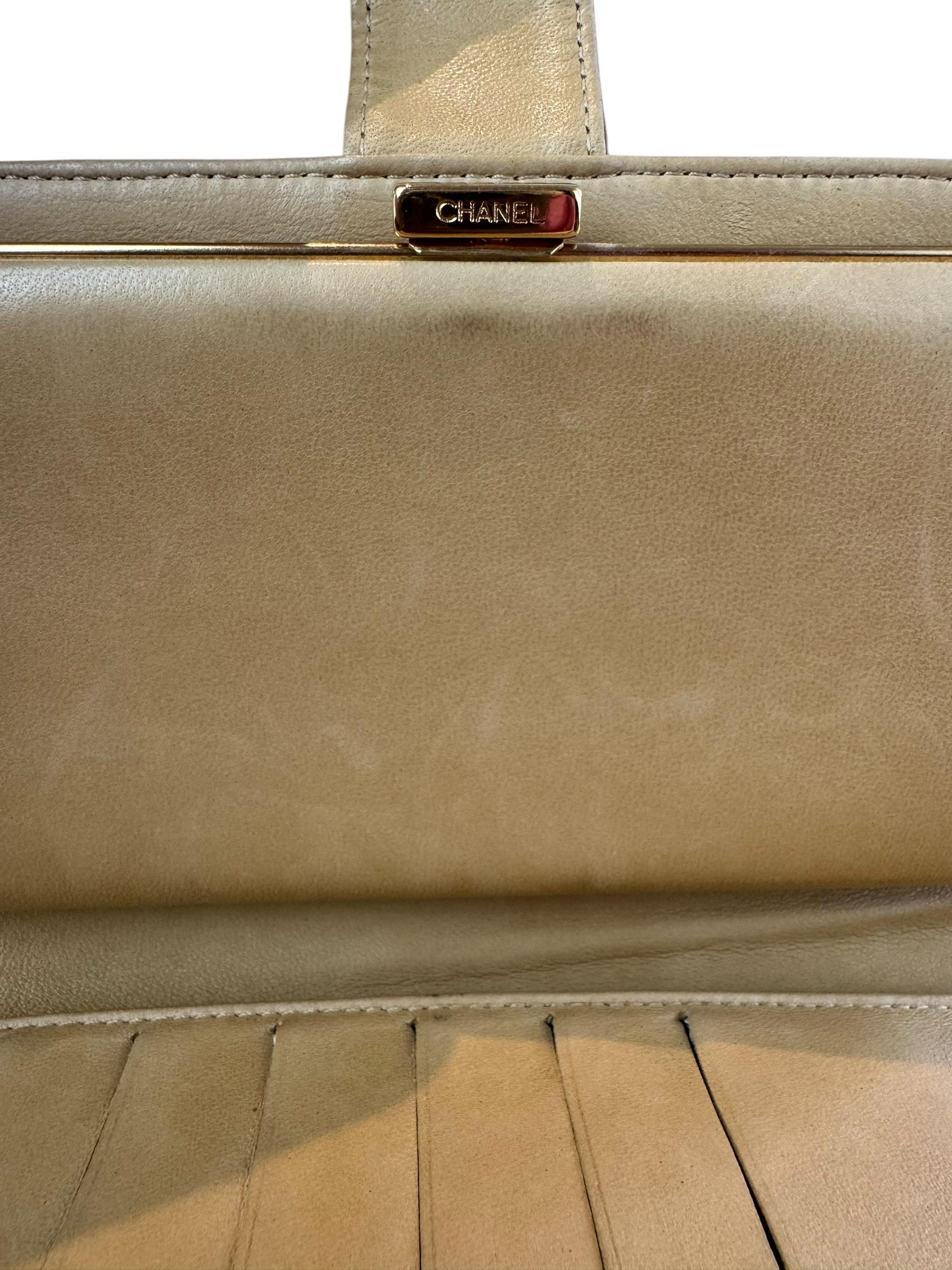 CHANEL BEIGE CAVIAR LEATHER WALLET