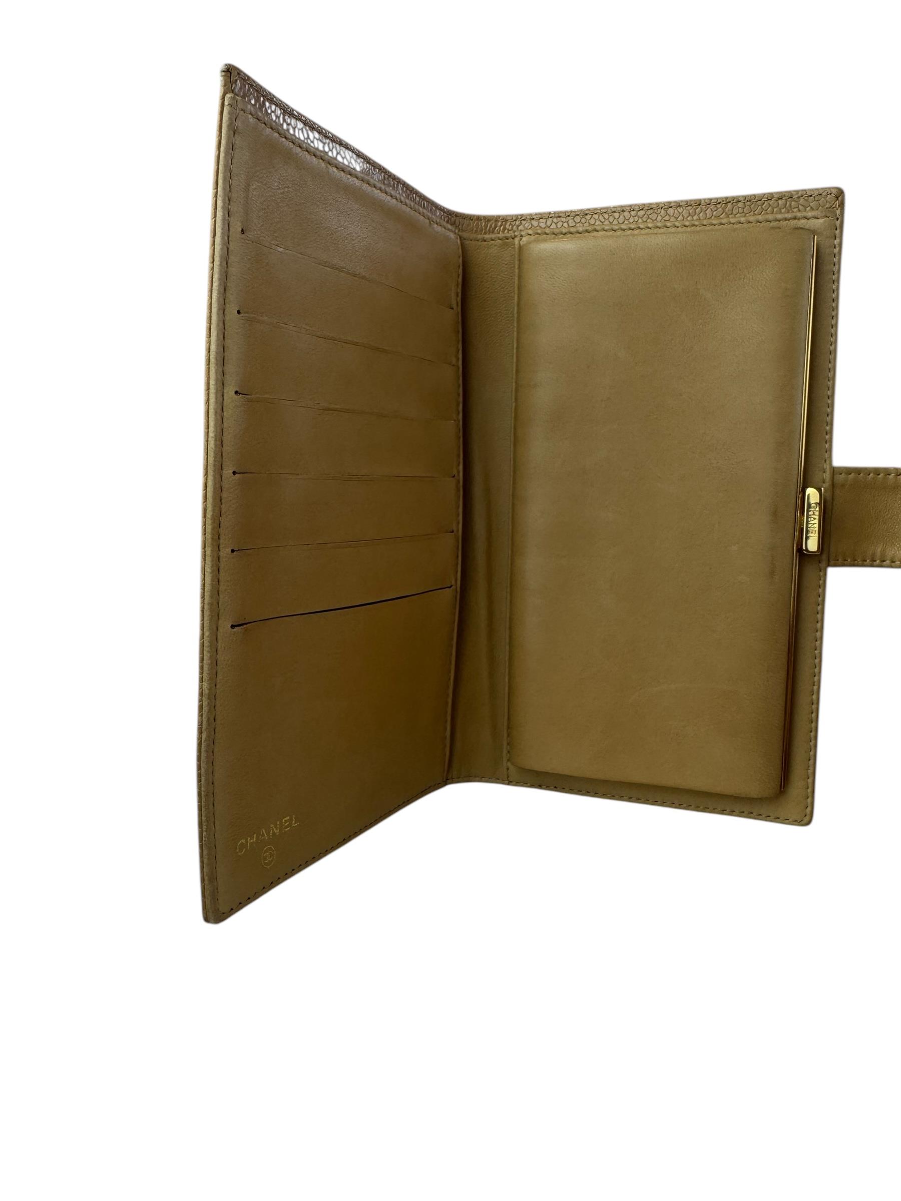 CHANEL BEIGE CAVIAR LEATHER WALLET