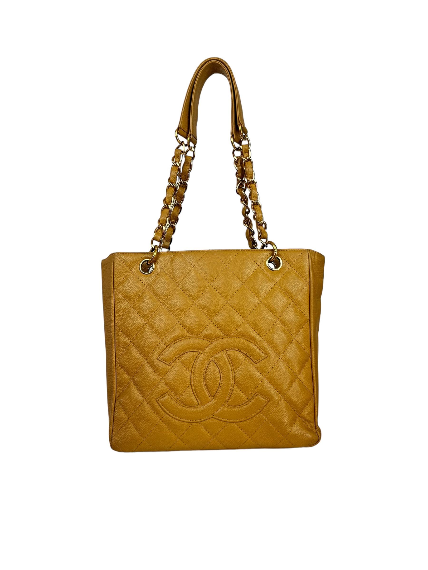 CHANEL BEIGE CAVIAR SHOPPING BAG