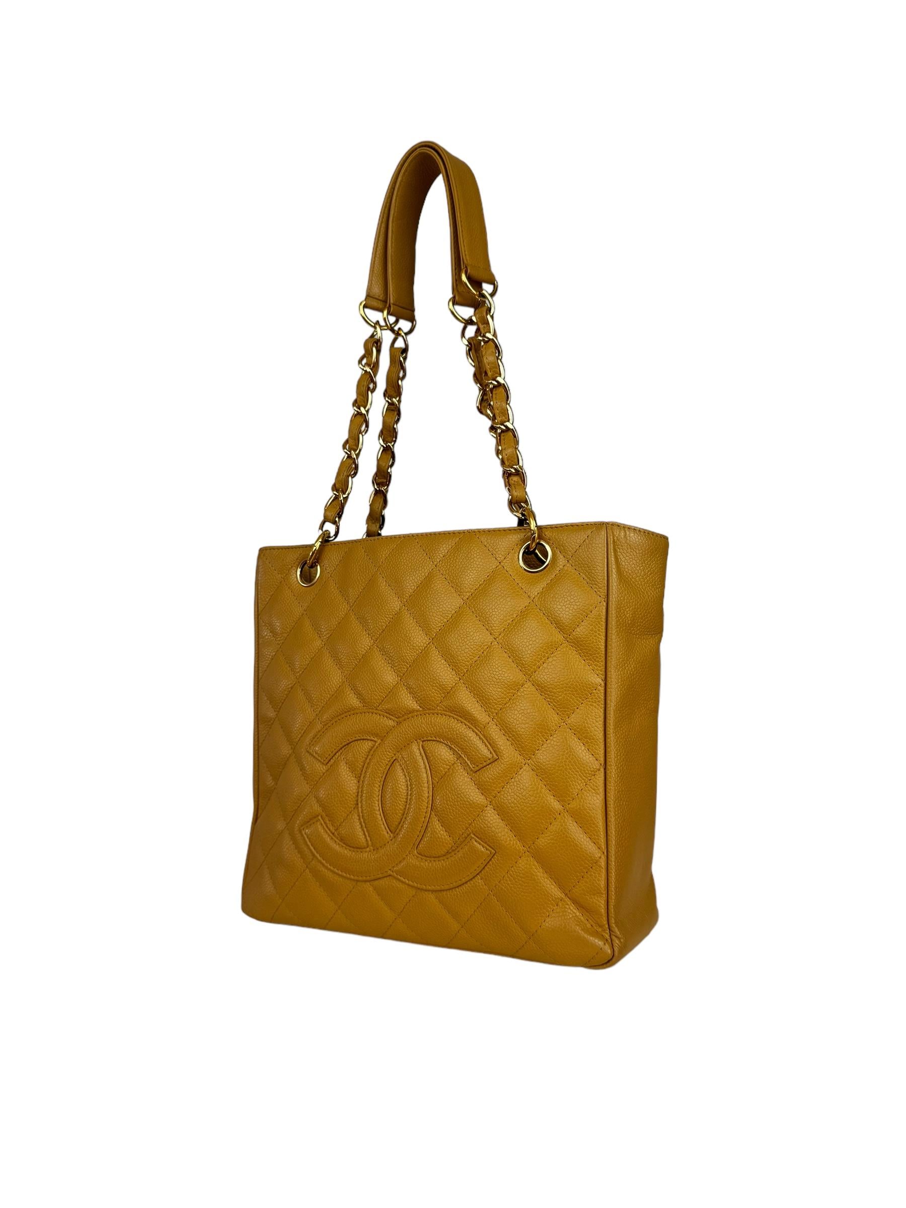 CHANEL BEIGE CAVIAR SHOPPING BAG