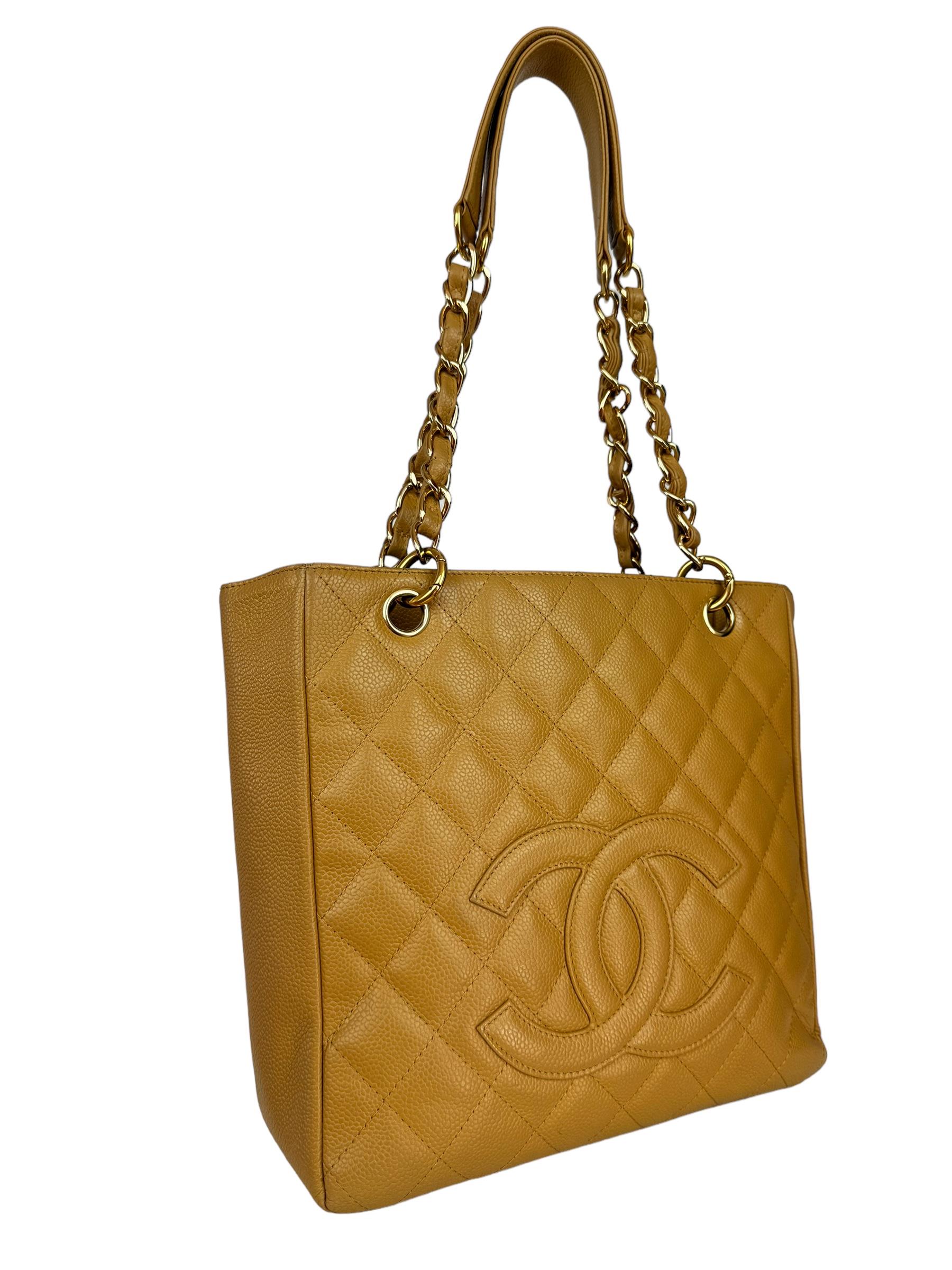 CHANEL BEIGE CAVIAR SHOPPING BAG