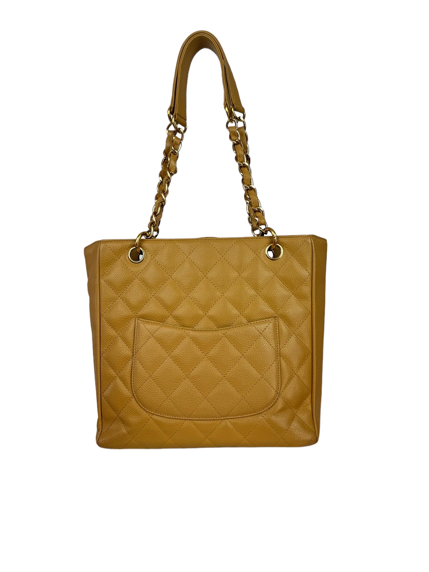CHANEL BEIGE CAVIAR SHOPPING BAG