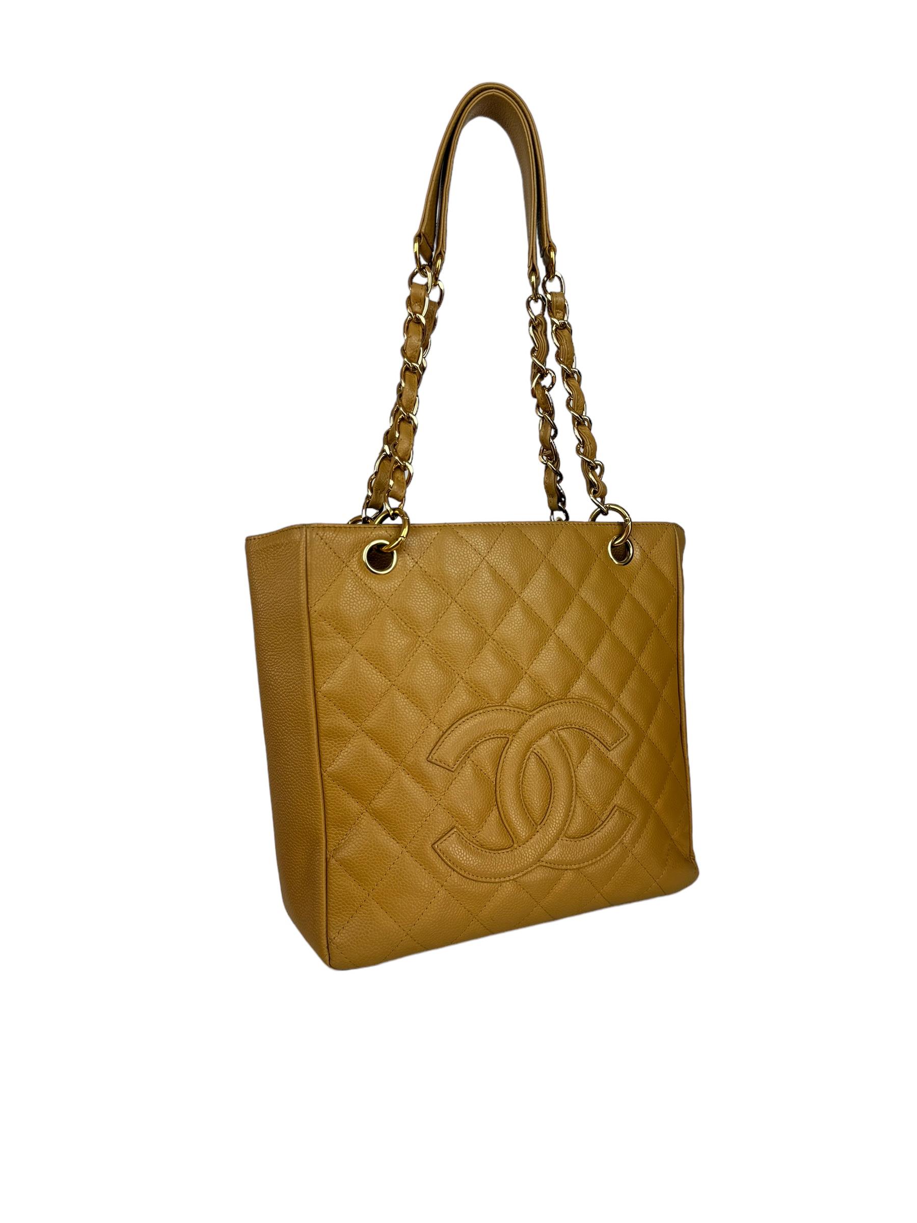CHANEL BEIGE CAVIAR SHOPPING BAG