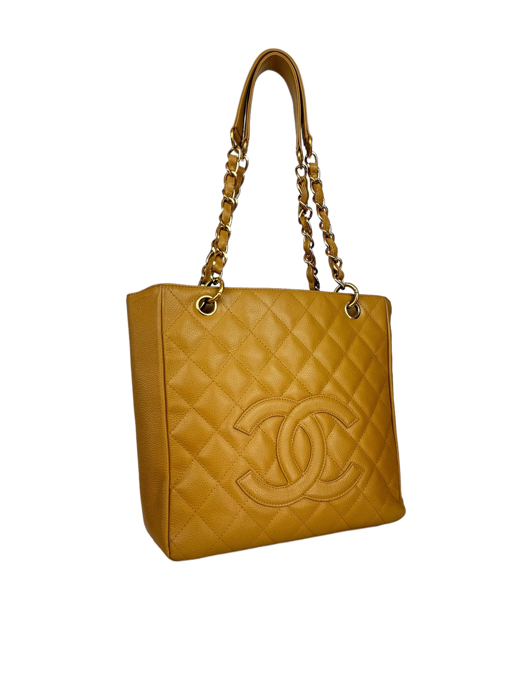 CHANEL BEIGE CAVIAR SHOPPING BAG