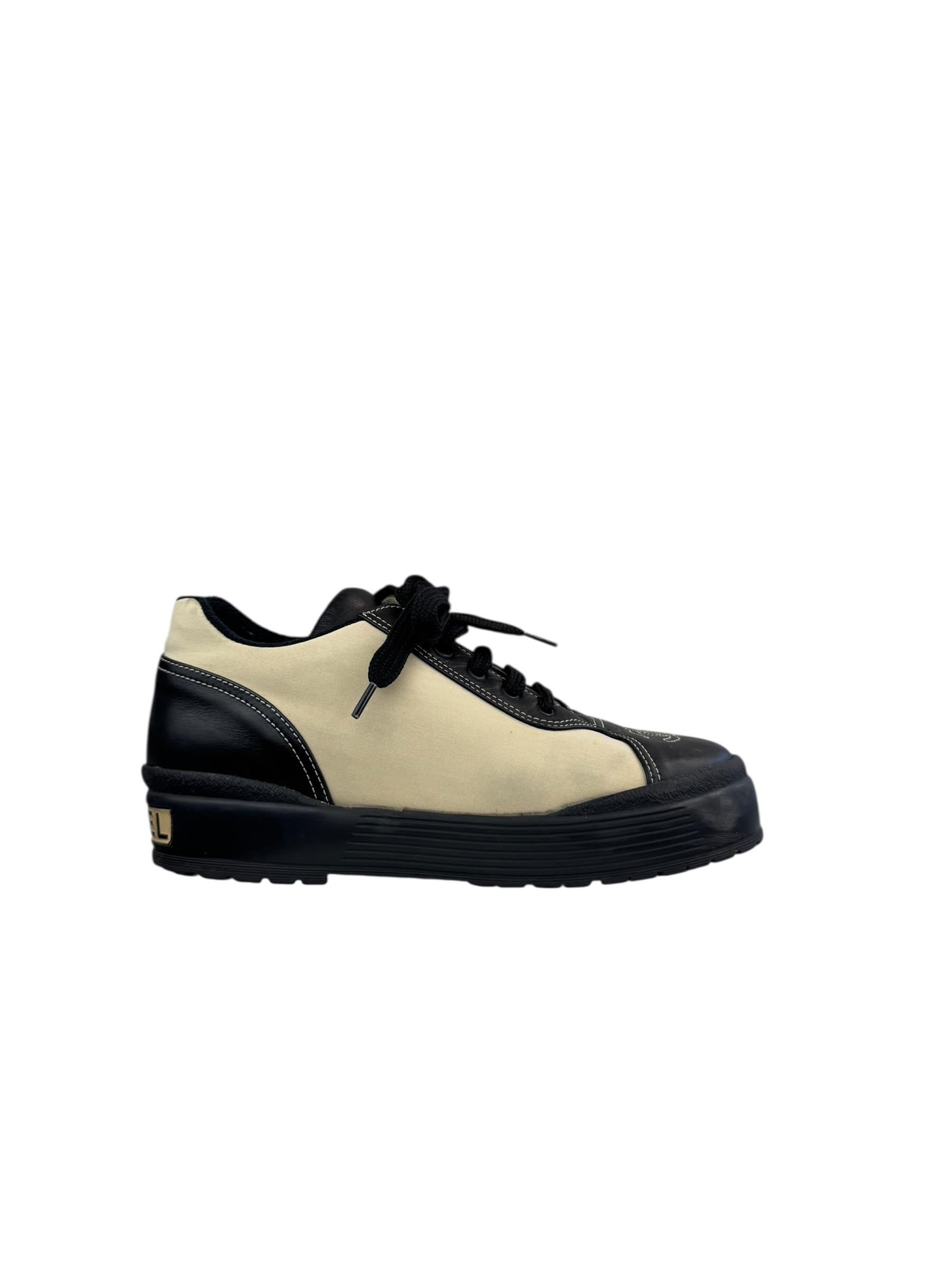 CHANEL BEIGE VINTAGE TRAINERS