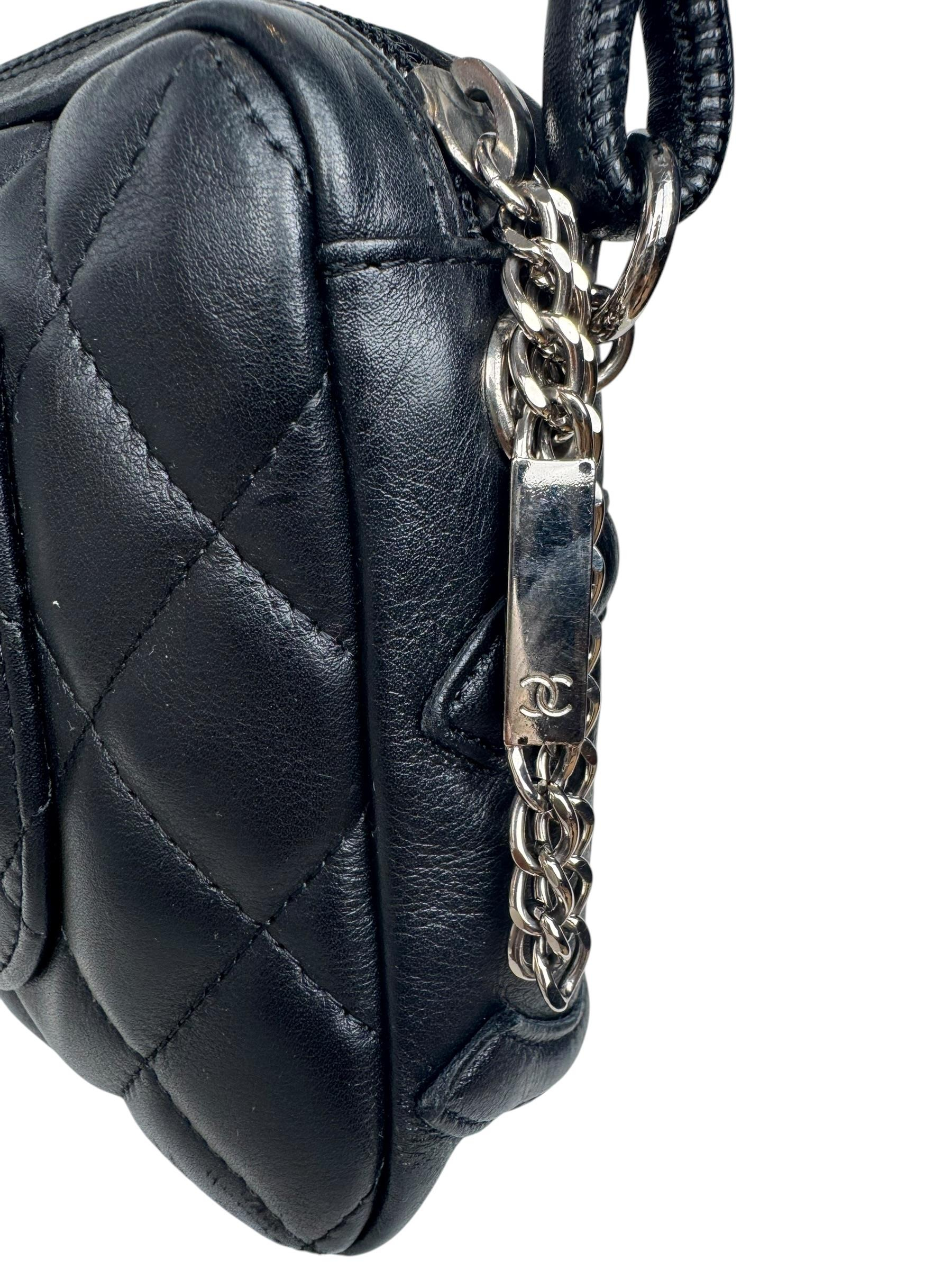 CHANEL BLACK CALFSKIN CAMBON POCHETTE