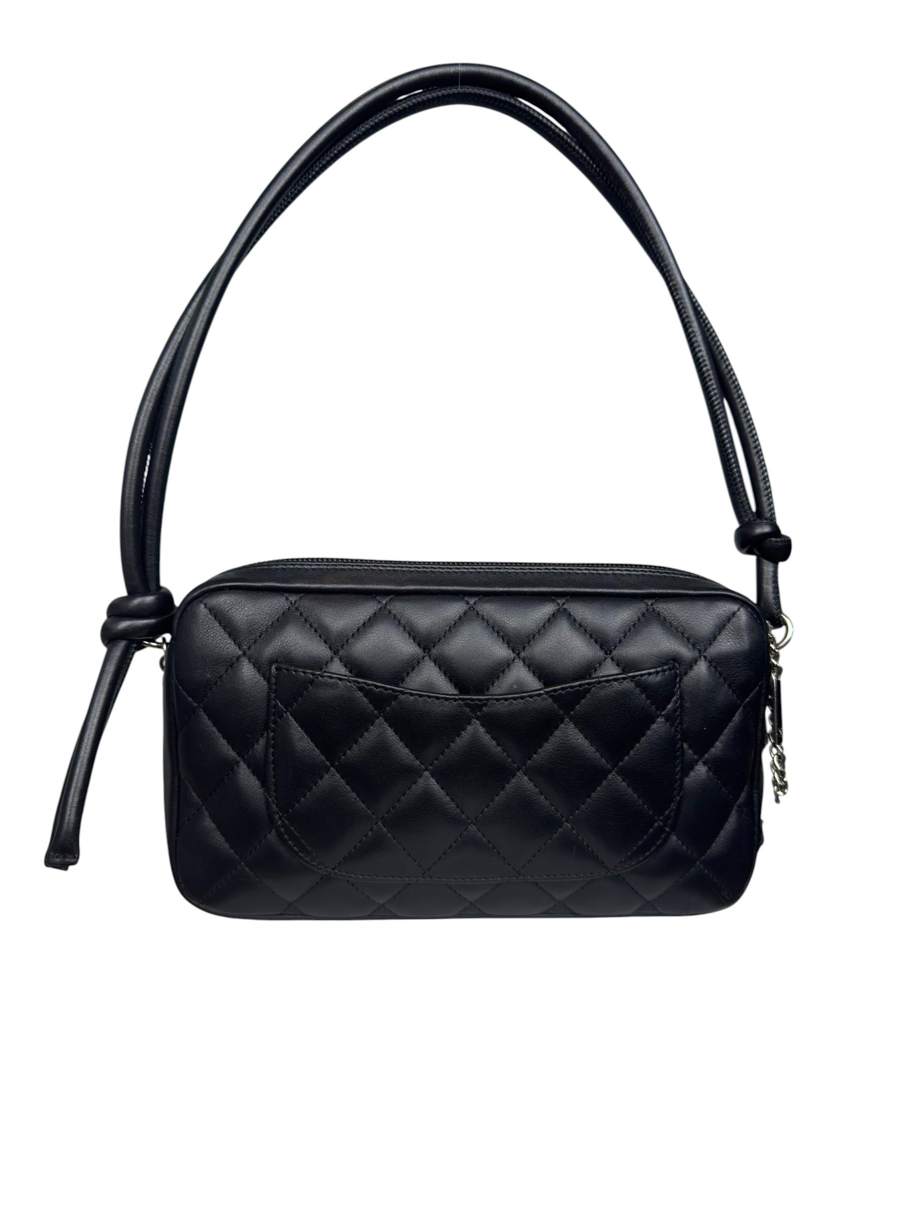 CHANEL BLACK CALFSKIN CAMBON POCHETTE