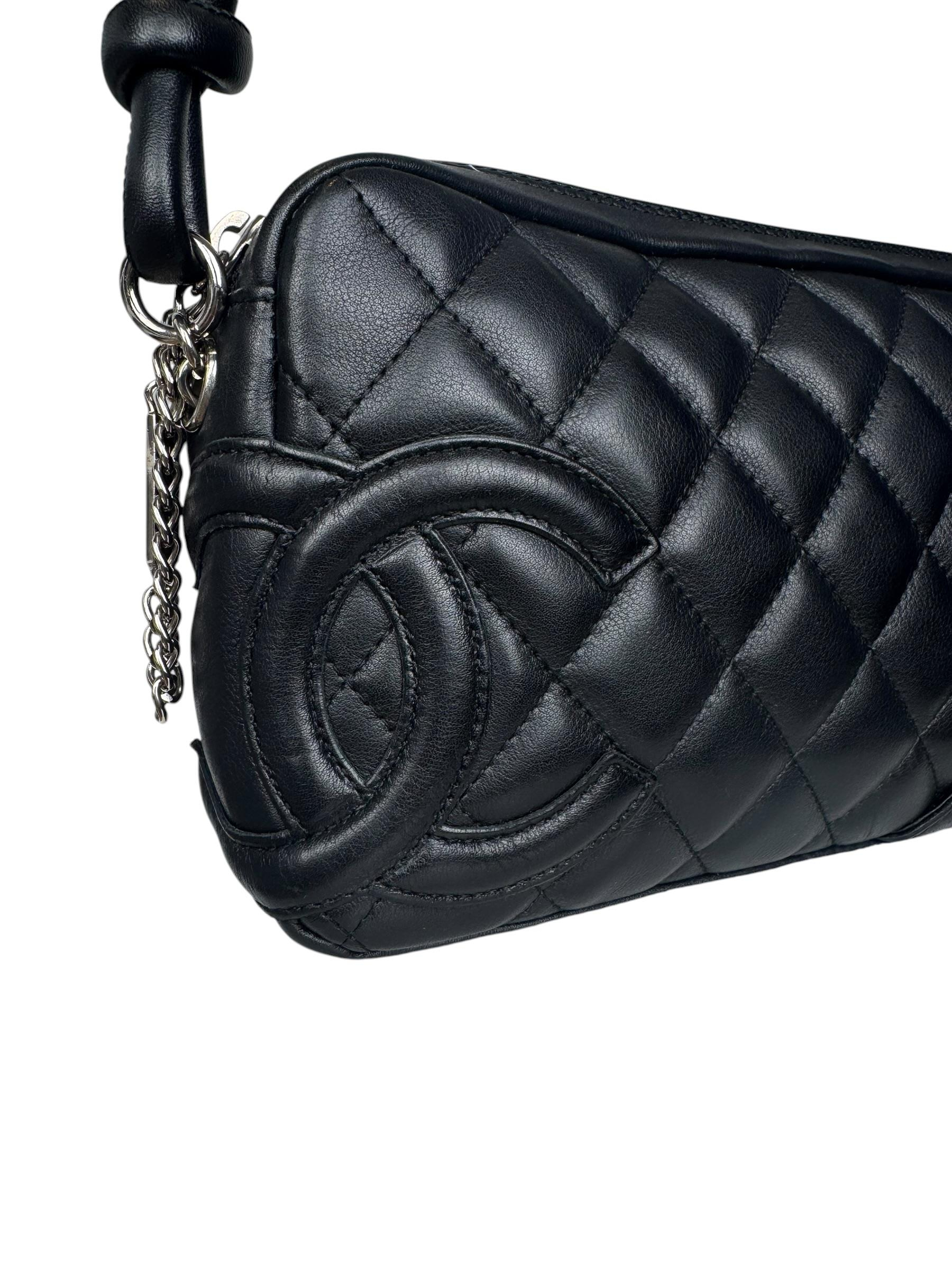 CHANEL BLACK CALFSKIN CAMBON POCHETTE