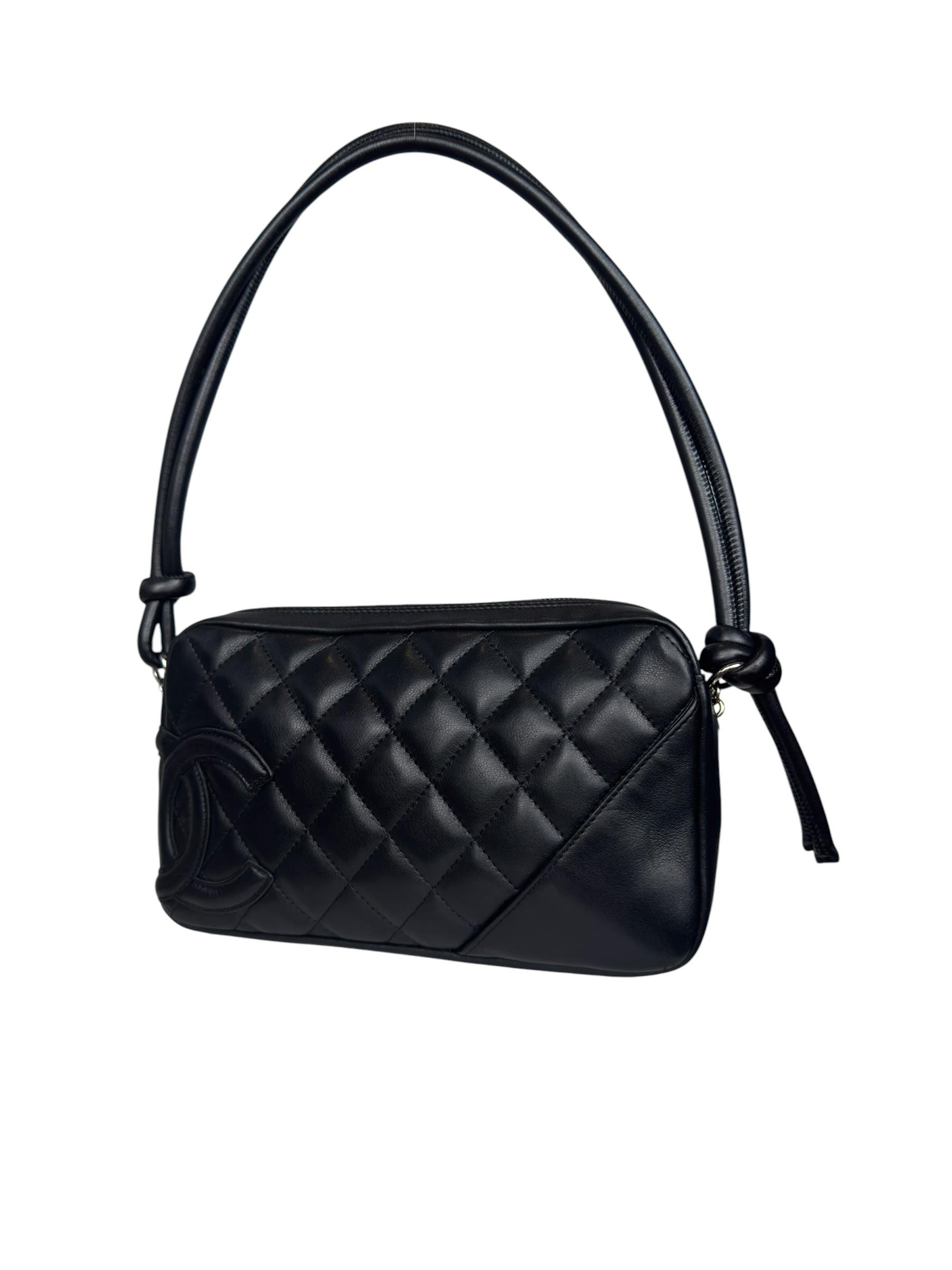 CHANEL BLACK CALFSKIN CAMBON POCHETTE