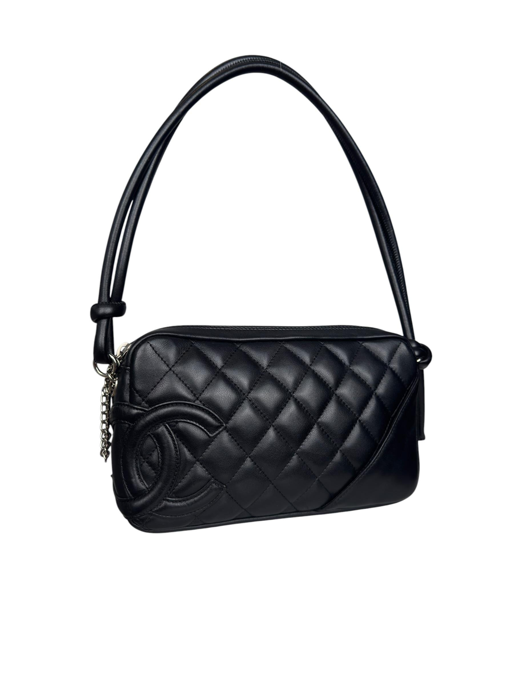 CHANEL BLACK CALFSKIN CAMBON POCHETTE