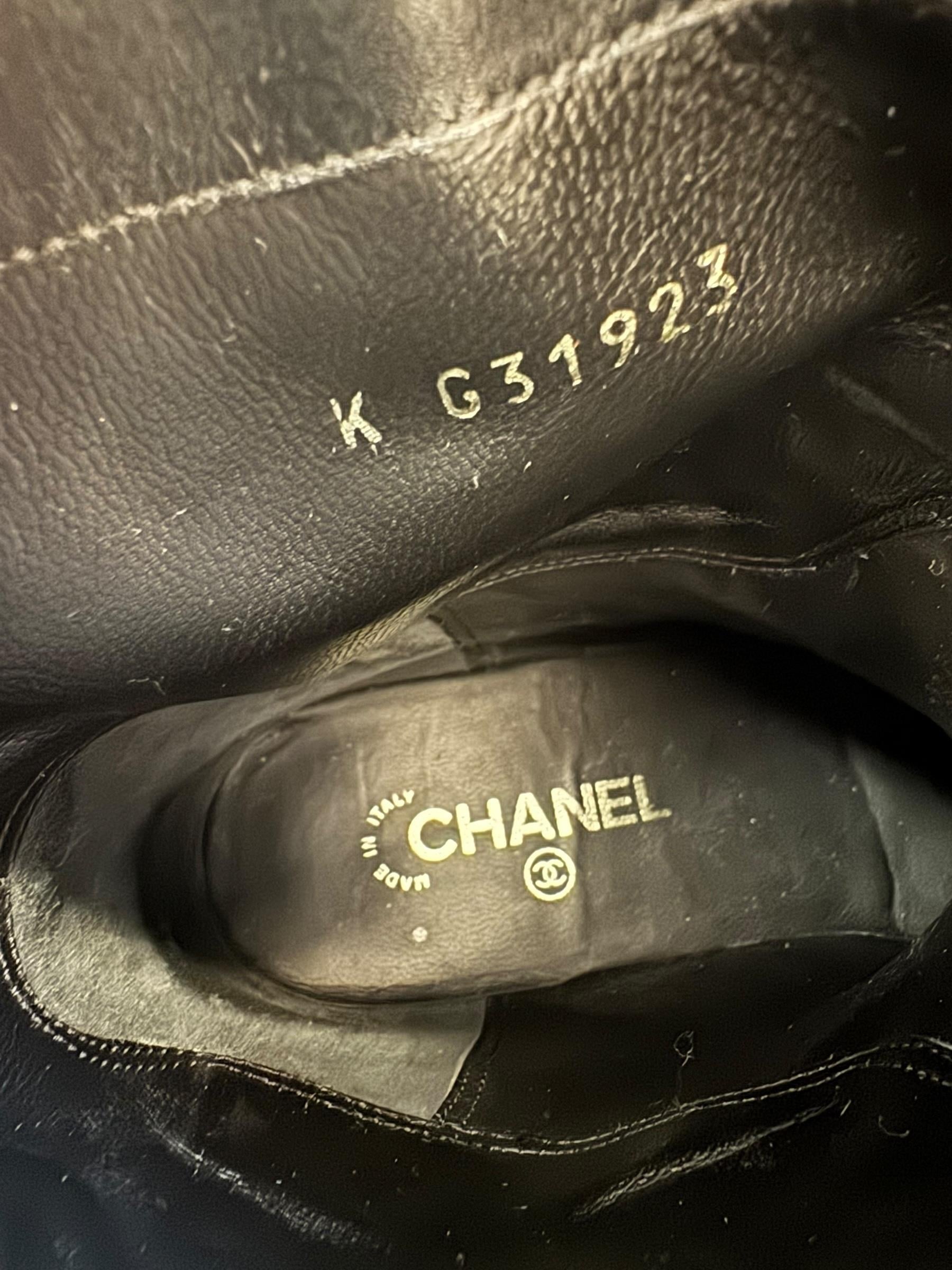 CHANEL BLACK CAMELLIA LEATHER BOOTS