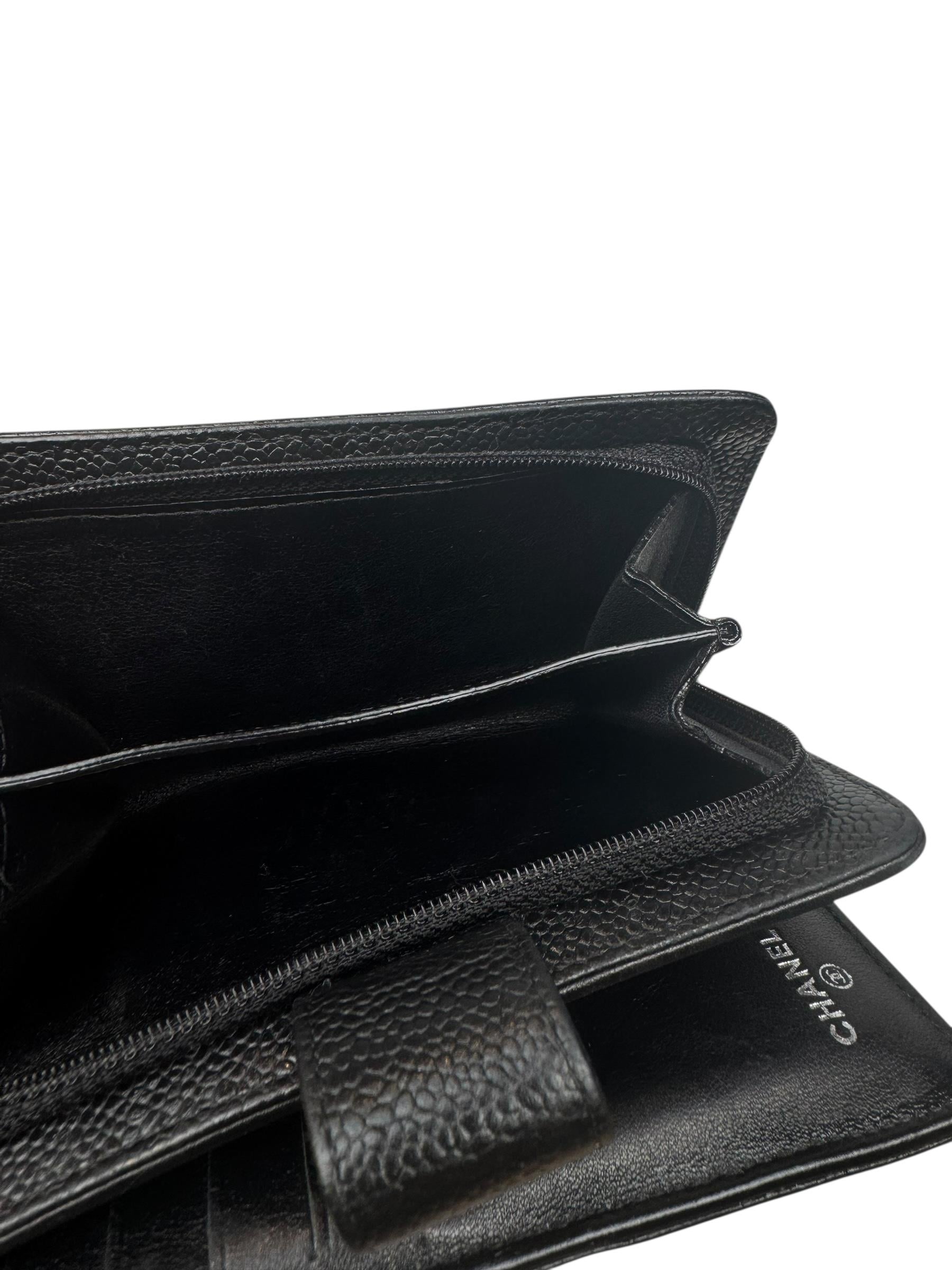 CHANEL BLACK CAVIAR LEATHER WALLET