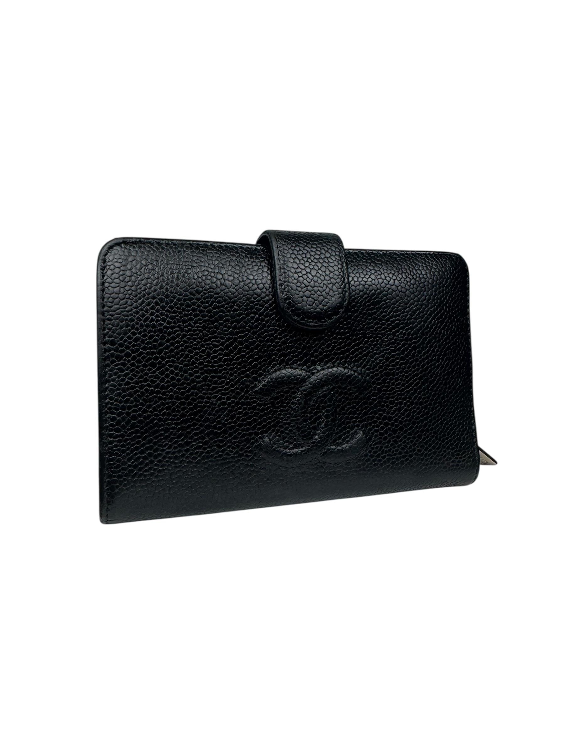 CHANEL BLACK CAVIAR LEATHER WALLET