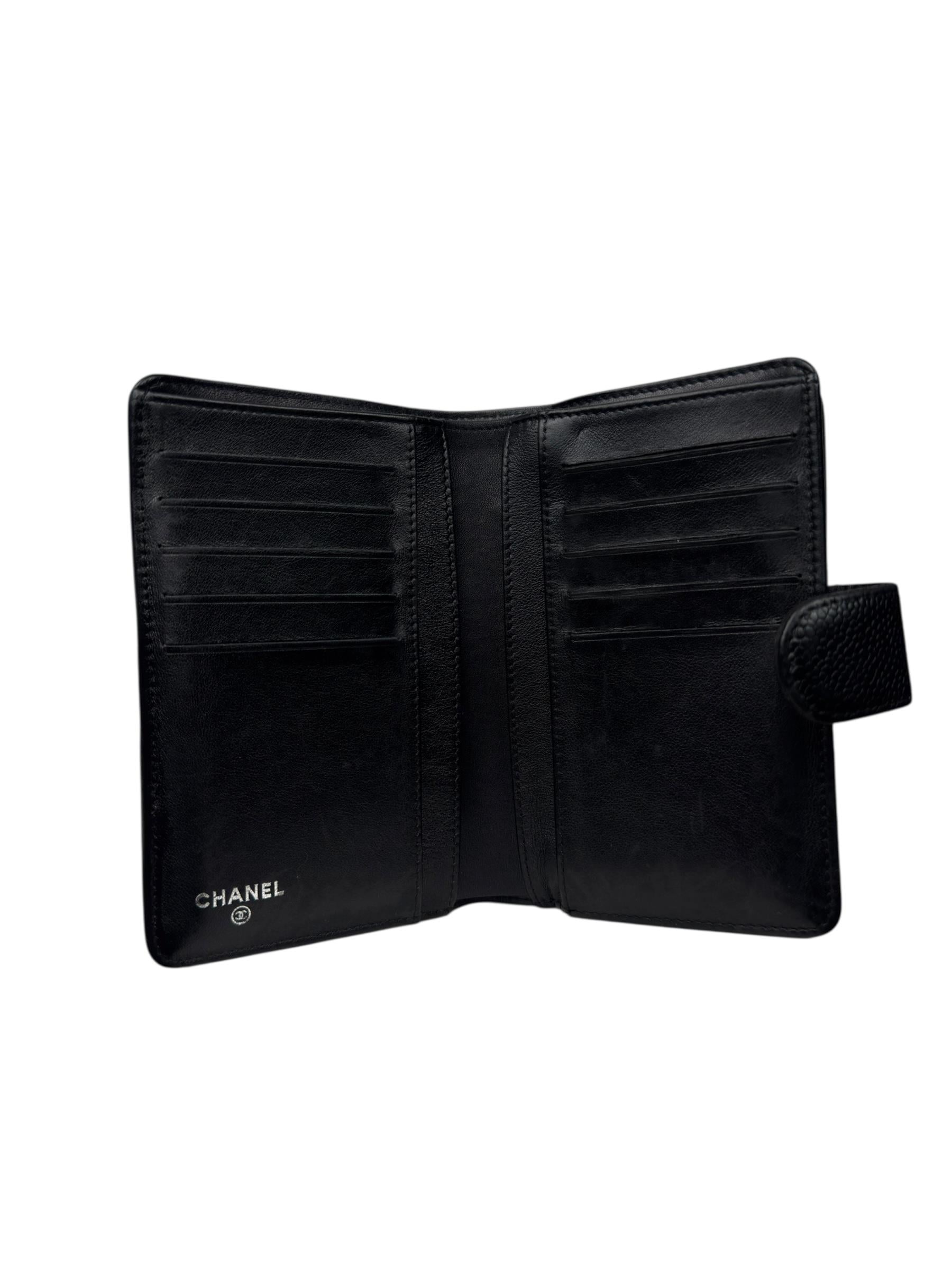 CHANEL BLACK CAVIAR LEATHER WALLET