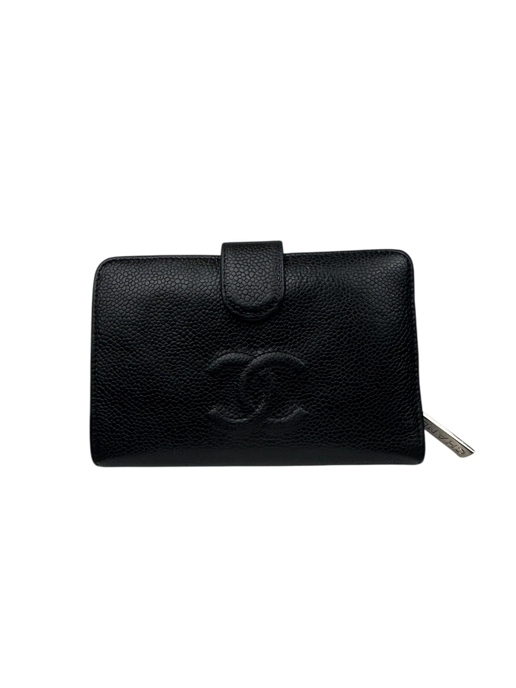 CHANEL BLACK CAVIAR LEATHER WALLET